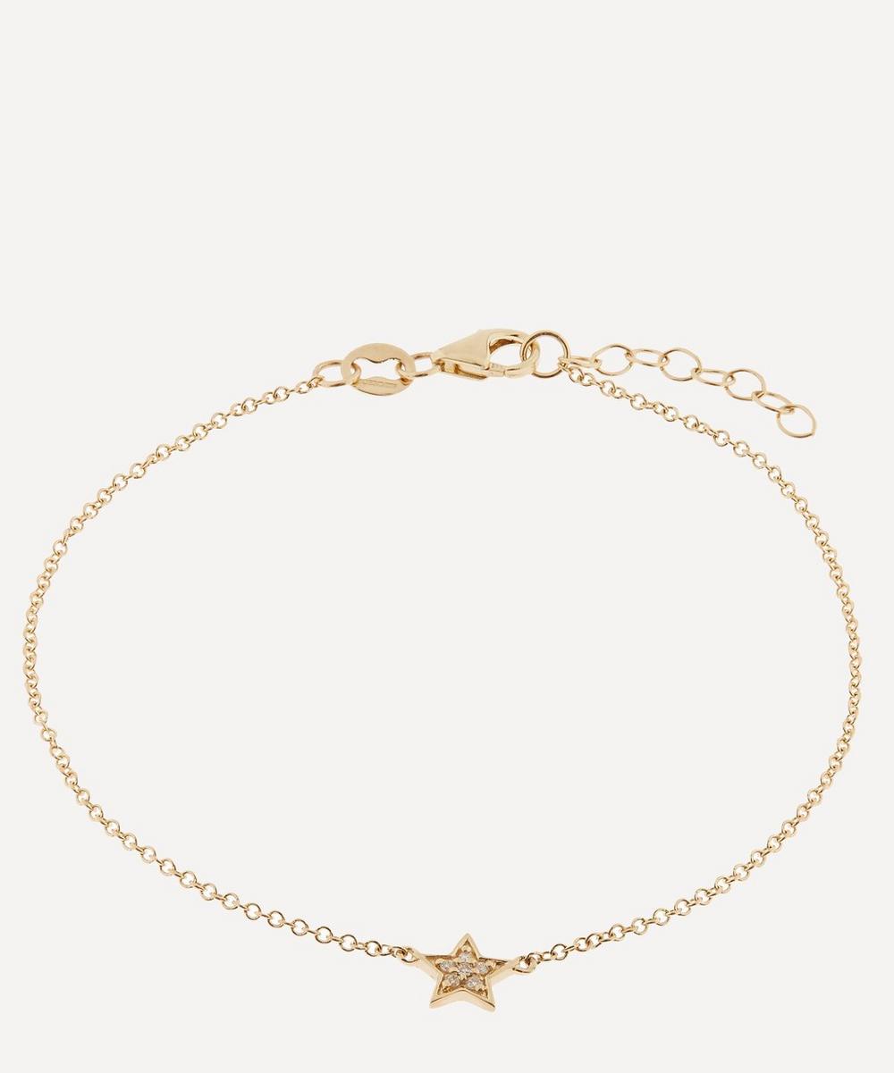 Andrea Fohrman Gold Mini White Diamond Star Bracelet