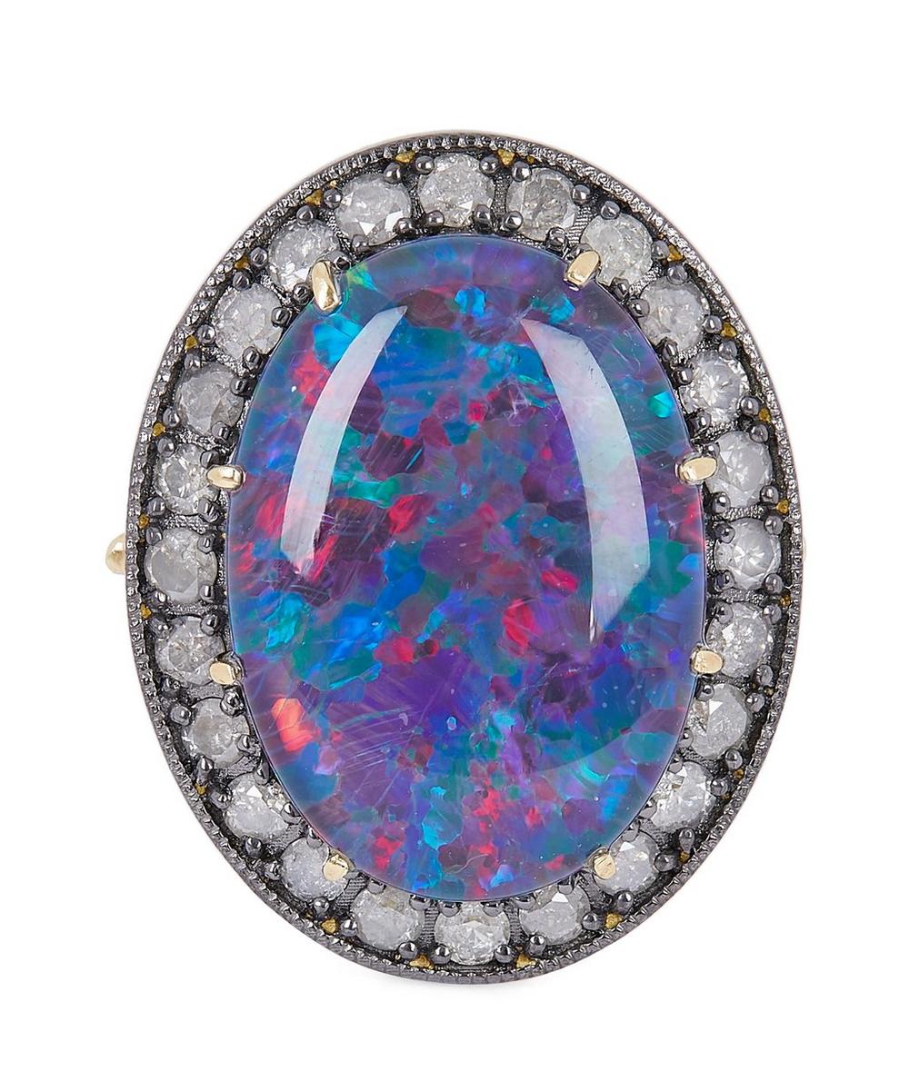 Andrea Fohrman Gold Kat Australian Opal And Diamond Ring