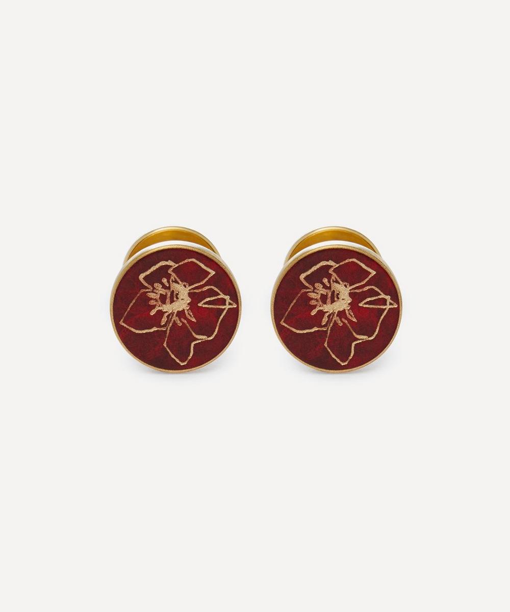 Alice Made This Poppy Patina Cufflinks By Jessica Bird In Red