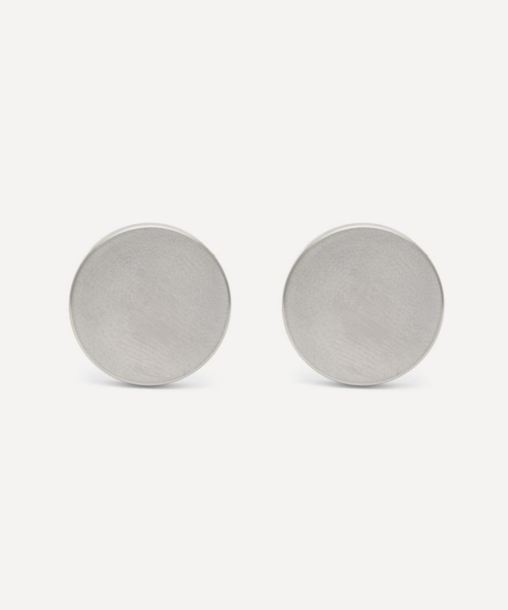 Alice Made This Dot Brushed Stainless-steel Cufflinks In Silver