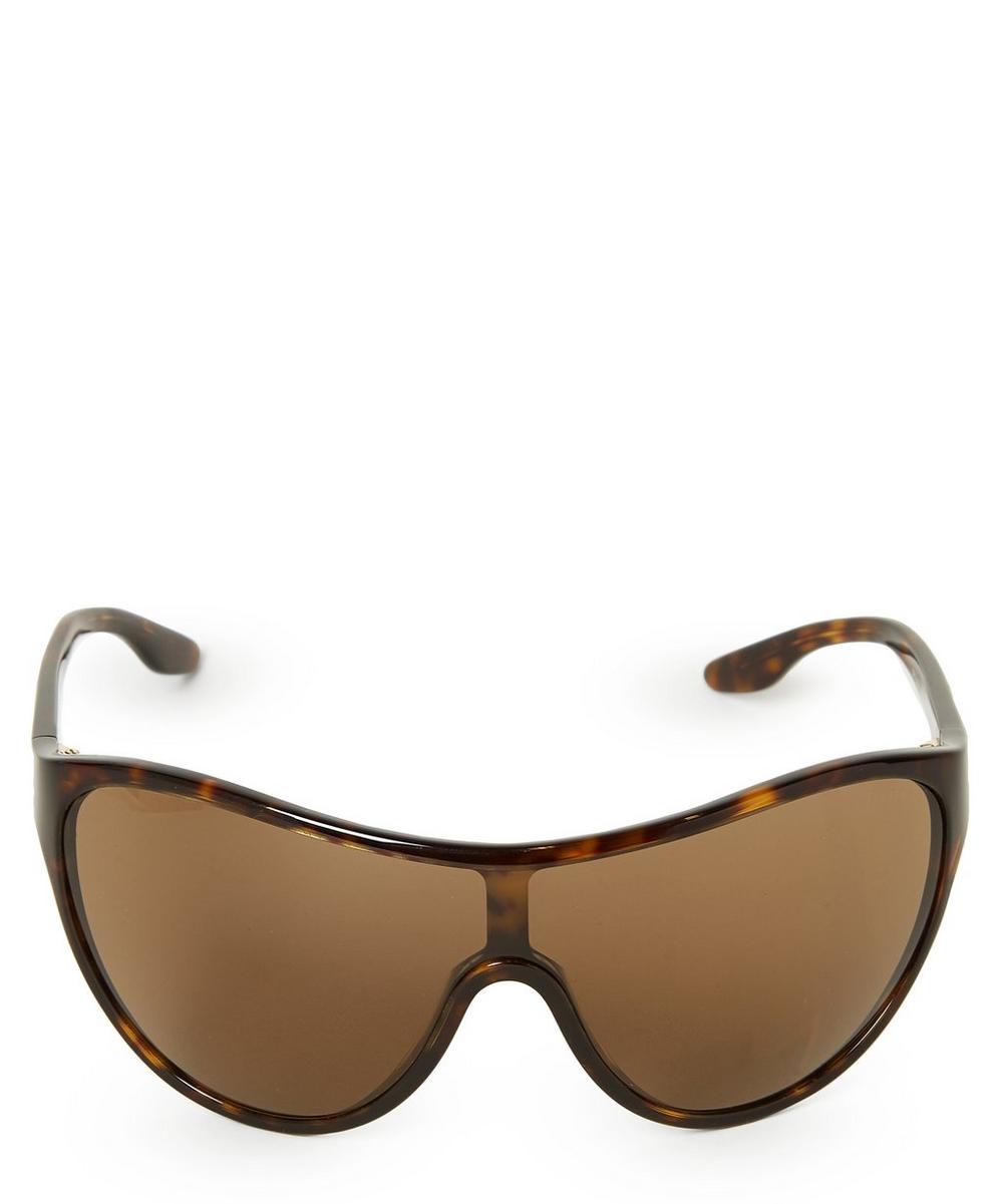 Prada Oversized Shield Havana Sunglasses In Brown