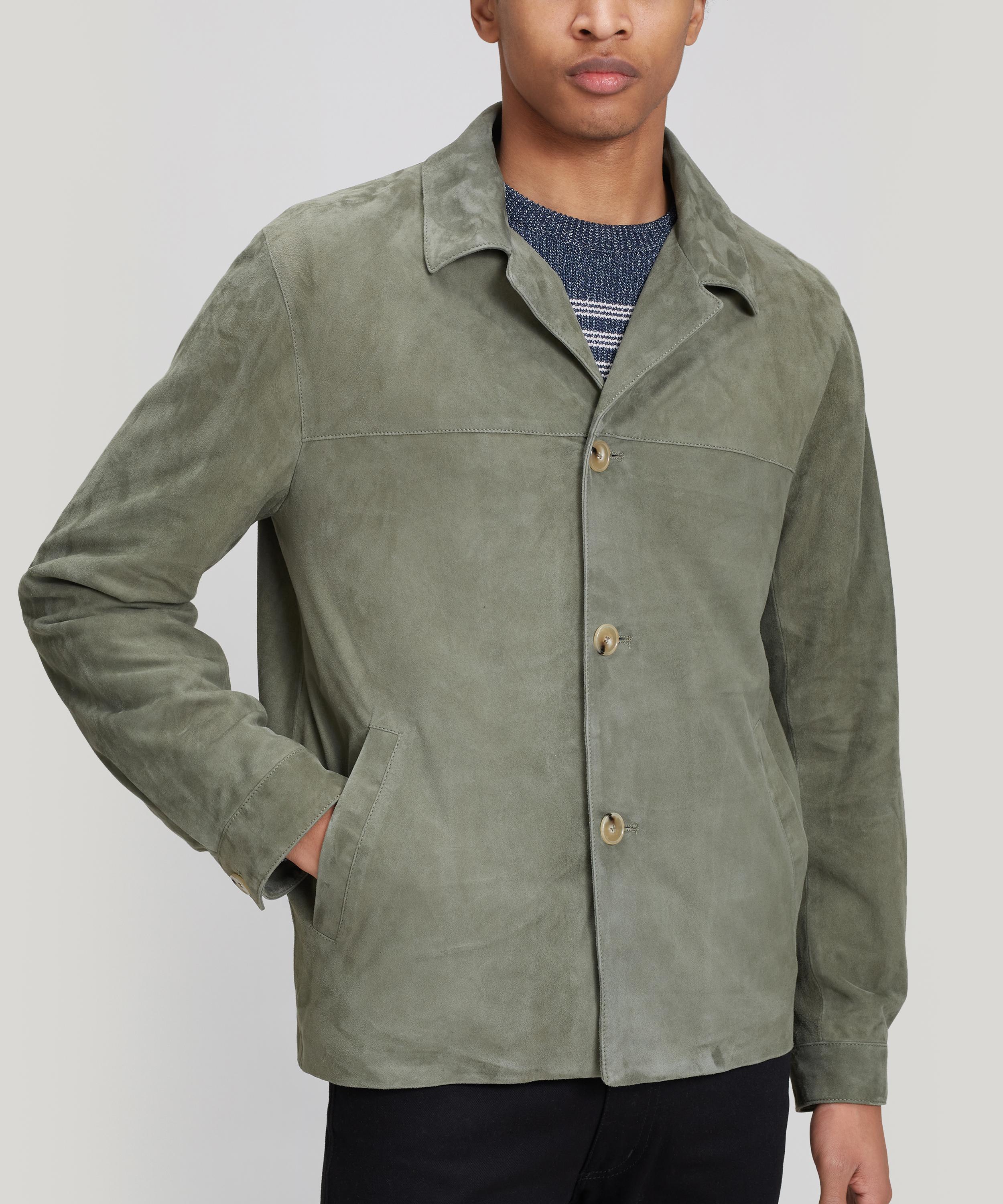 Editions Mr Safari Suede Leather Jacket In Khaki | ModeSens