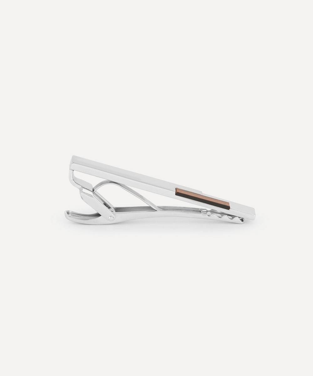 Lanvin Rhodium-plated Tiger Eye Tie Bar In Silver