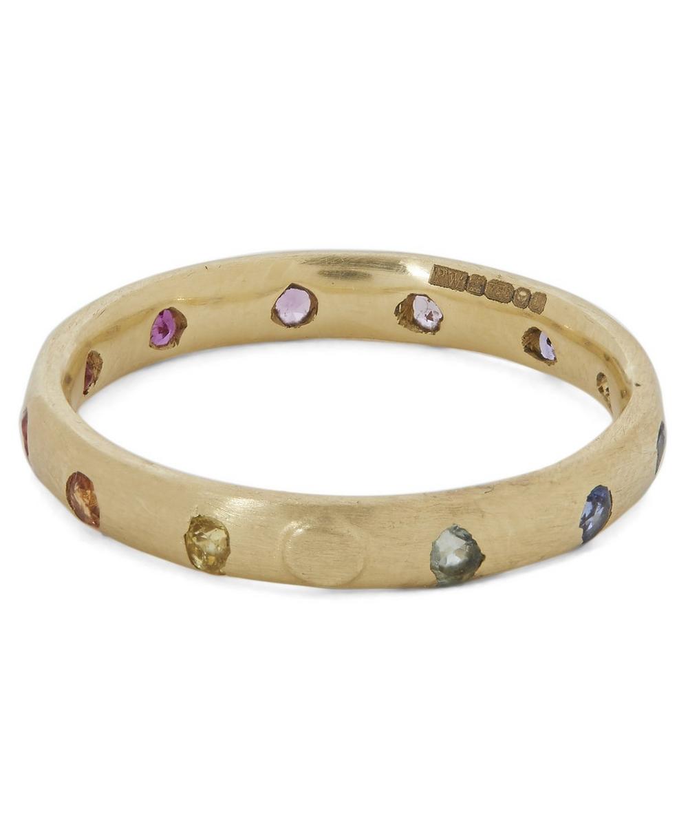 Polly Wales Gold Rainbow Sapphire Celeste Ring