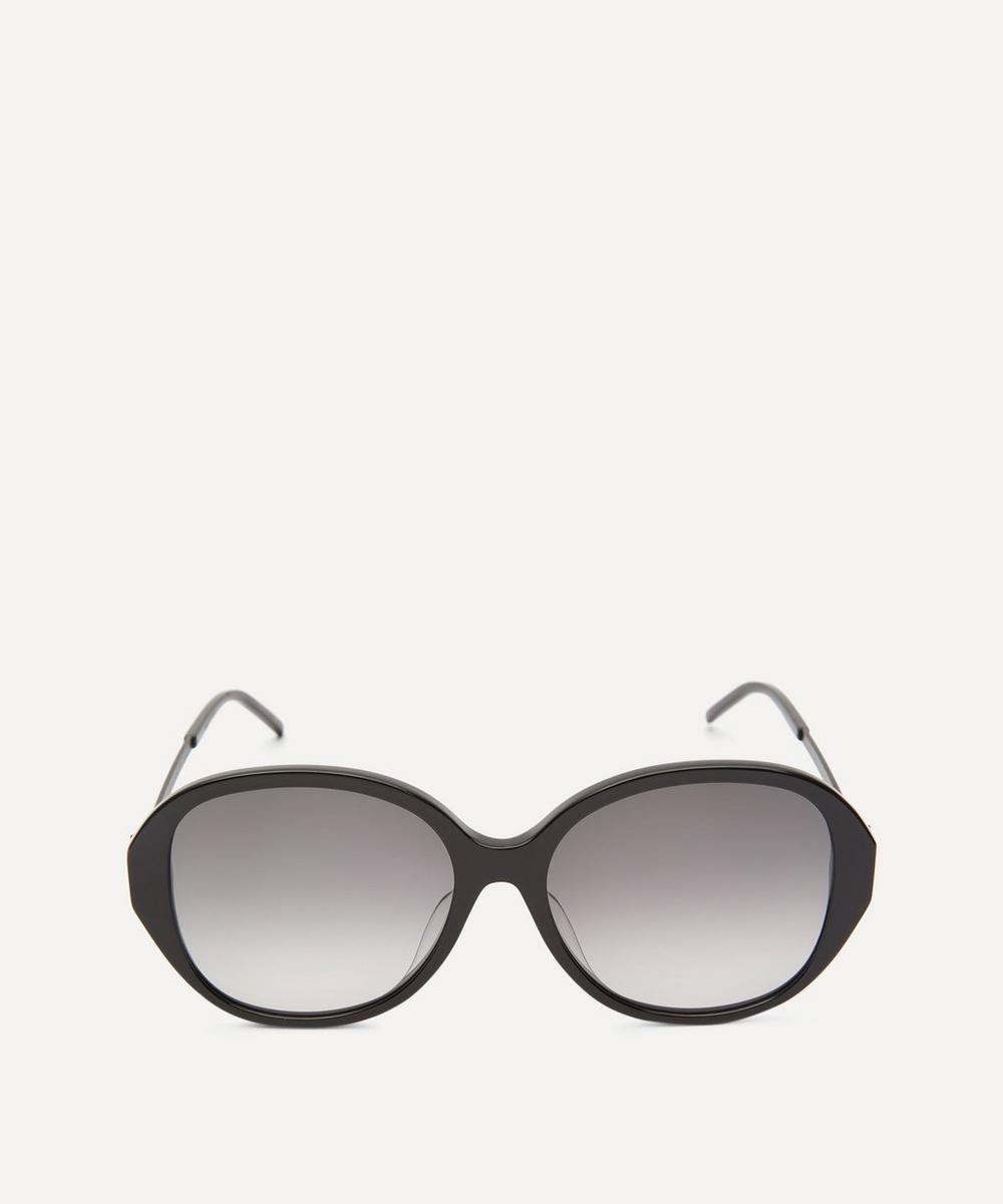 Saint Laurent Oversized Oval Sunglasses In Black Smoke