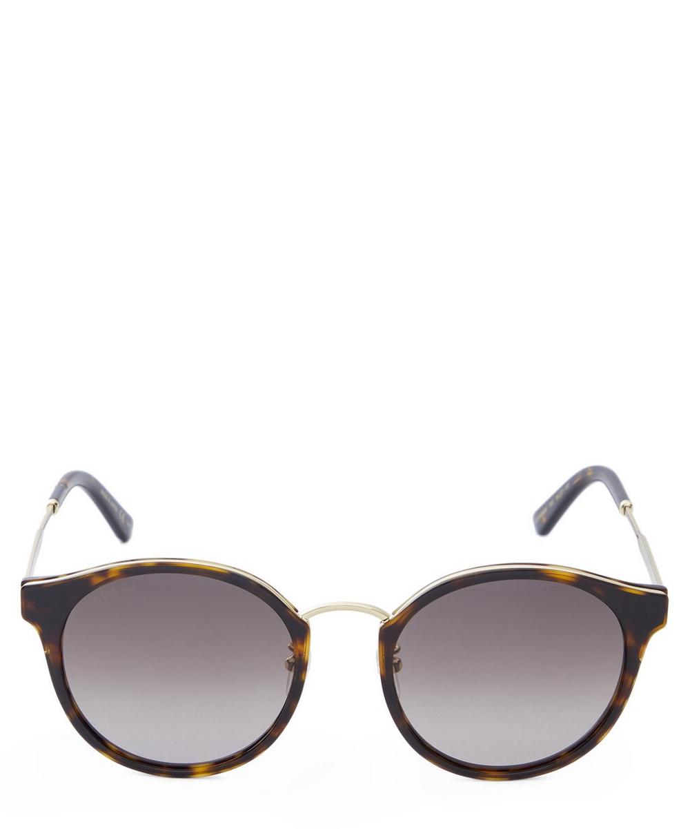 Gucci Round-frame Acetate And Metal Sunglasses In Brown
