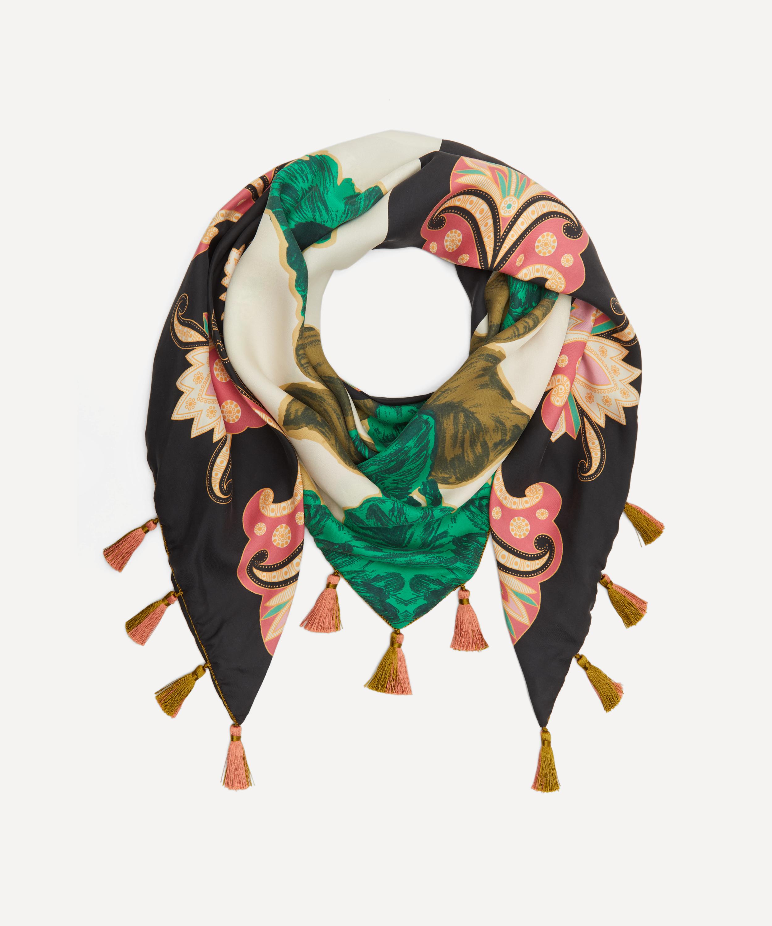 Kefia Tassel Silk Scarf