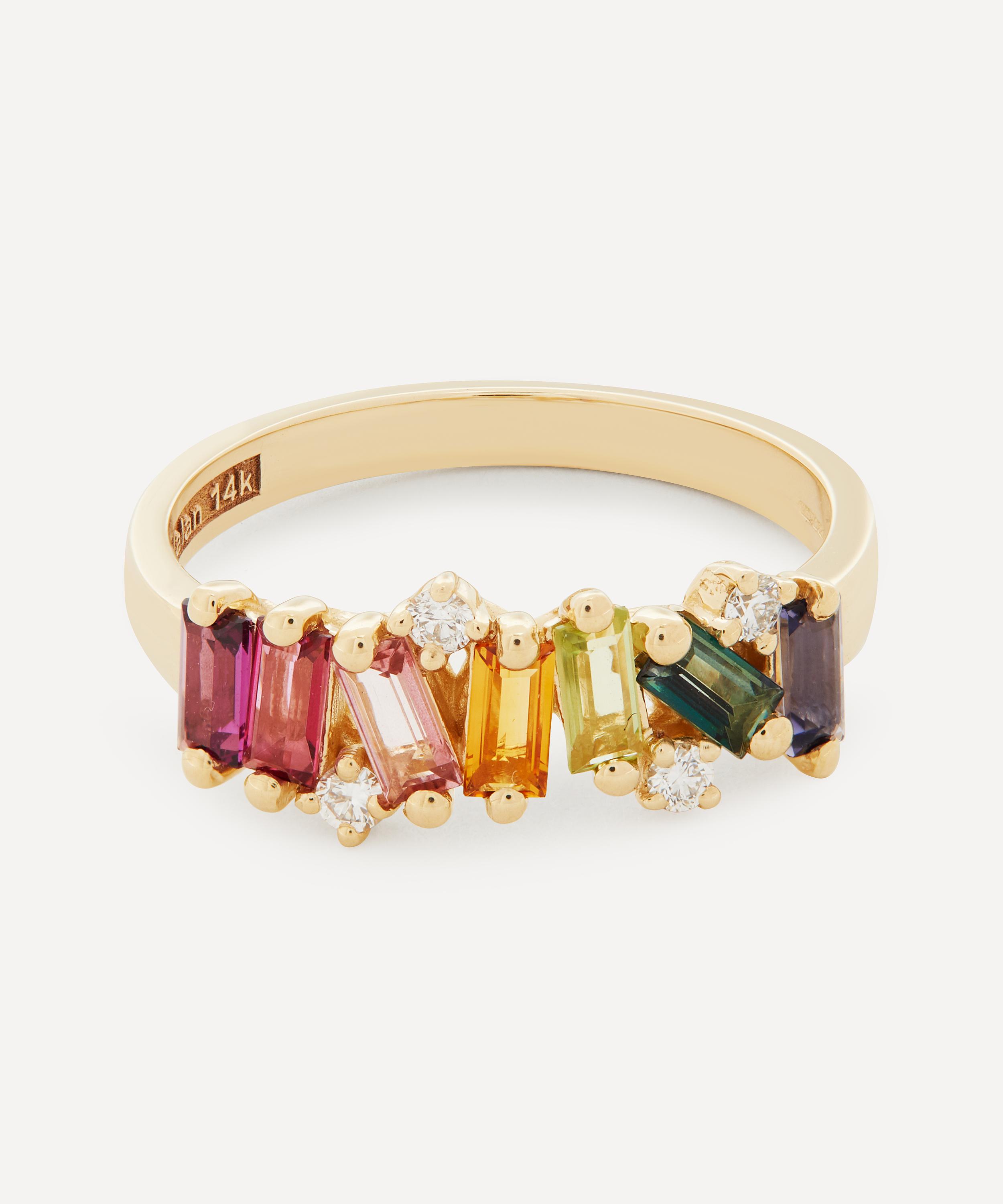 Suzanne Kalan Gold Fireworks Multi-Stone Ring 3 - 16 Luxury Christmas Gift / Present