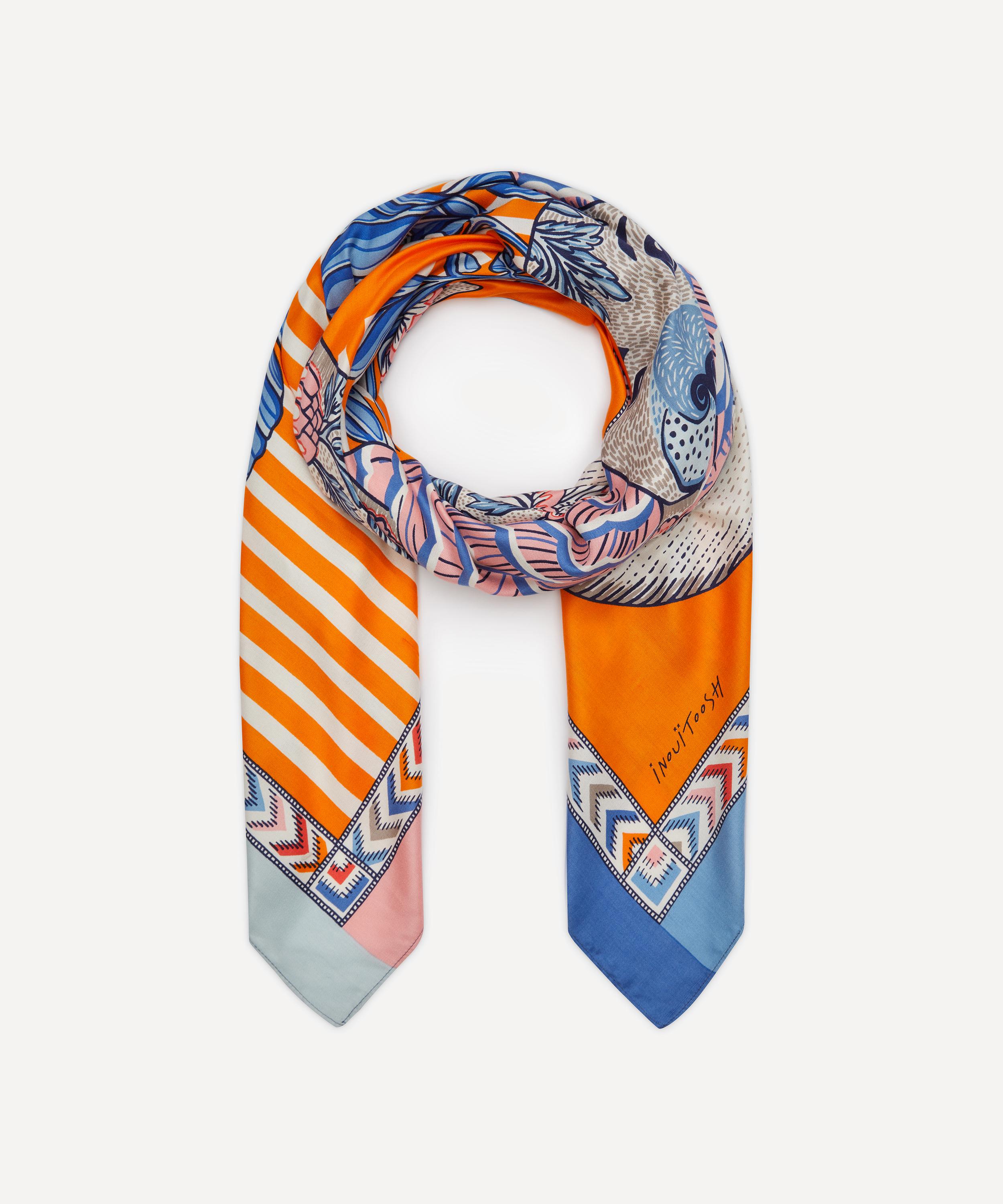 Inouitoosh Patterned Silk Modal Scarf In Orange ModeSens