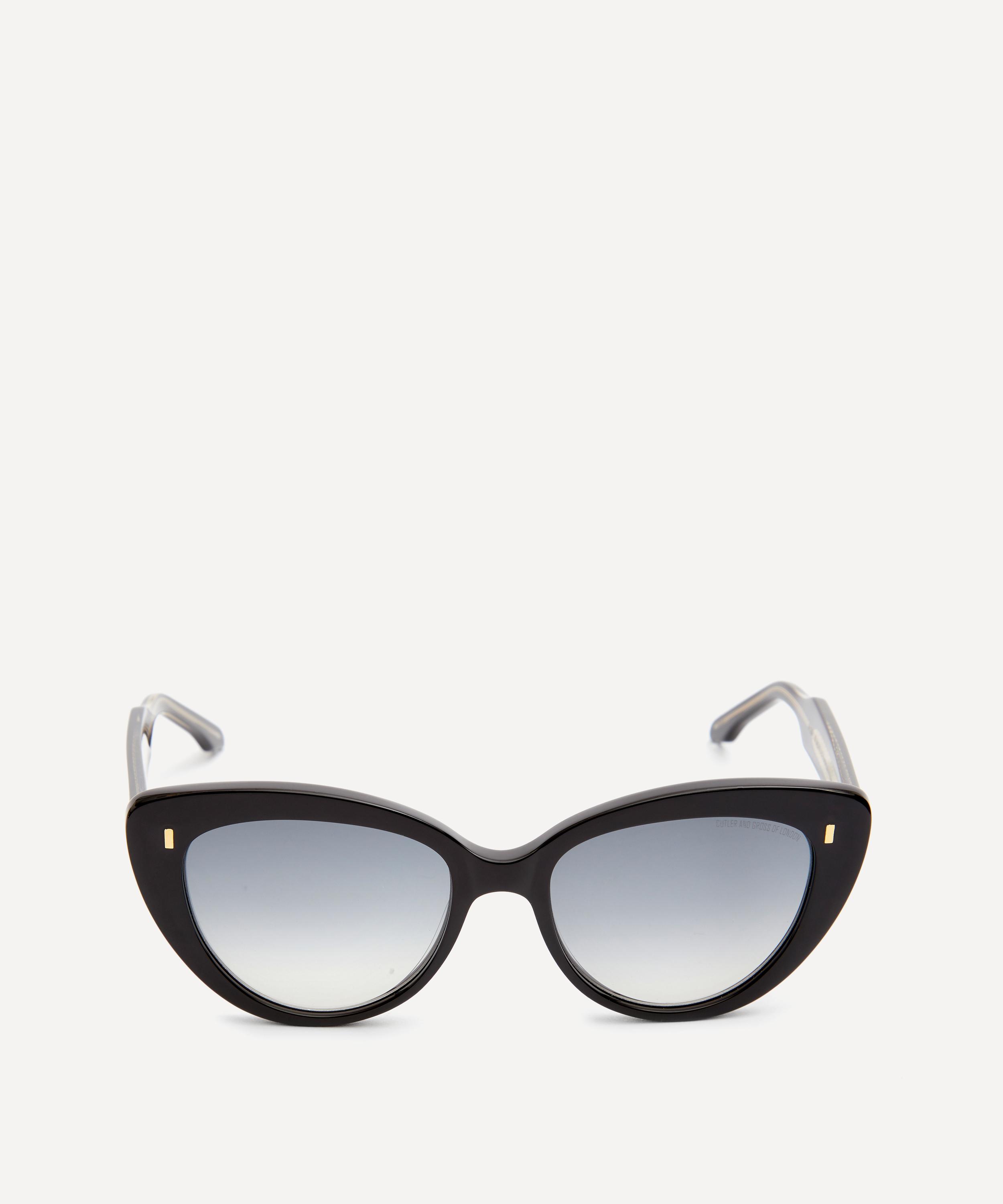 Cutler And Gross 1350-05 Cat-eye Acetate Sunglasses In Black | ModeSens