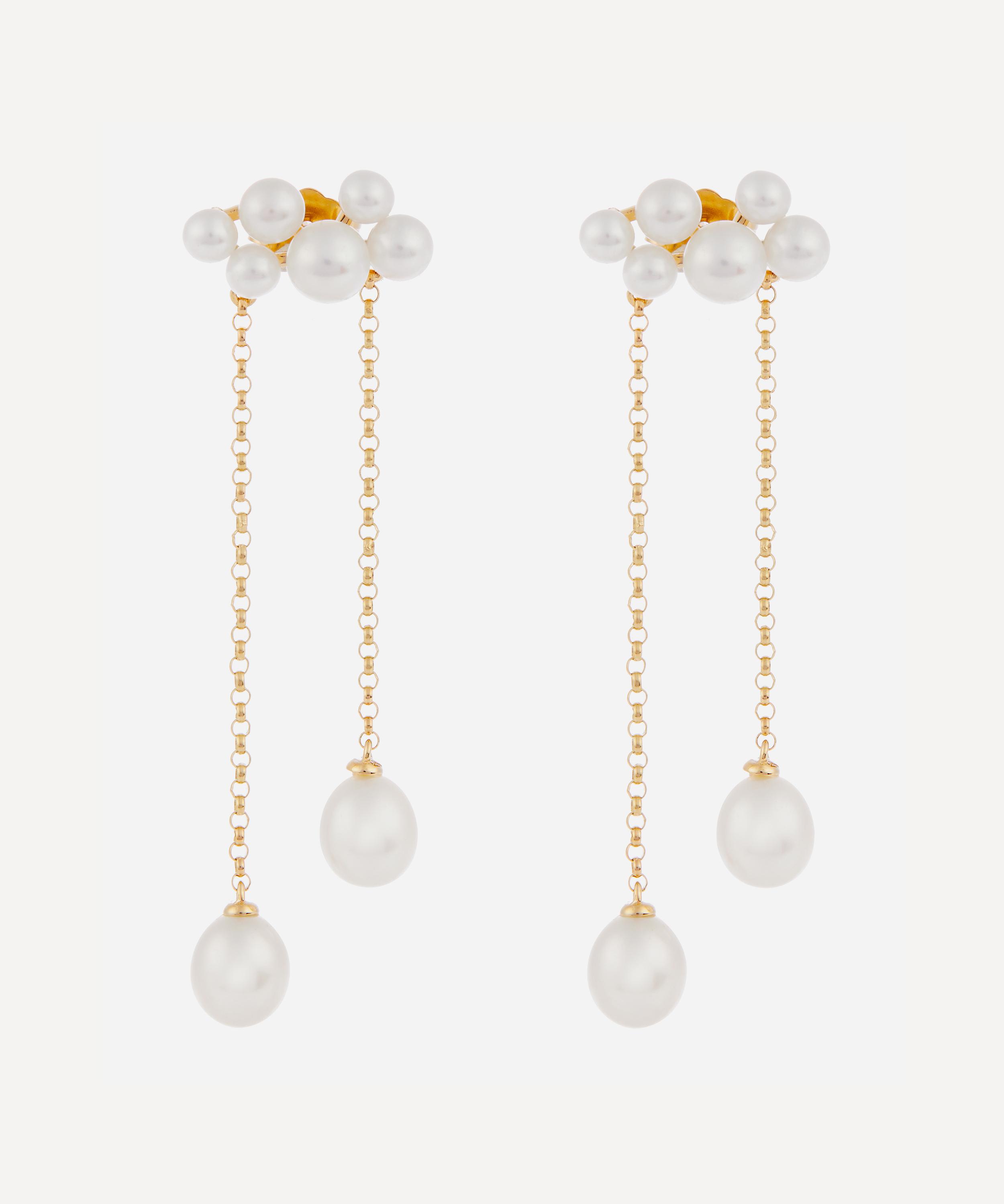 Anissa Kermiche Gold Wuthering Heights Pearl Drop Earrings | ModeSens