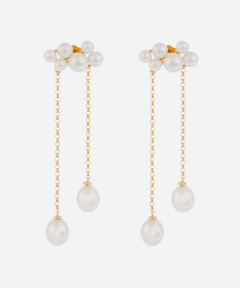 Anissa Kermiche Gold Wuthering Heights Pearl Drop Earrings