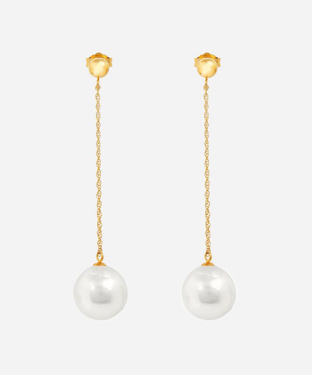 Anissa Kermiche Gold Girl With A Pearl Drop Earrings