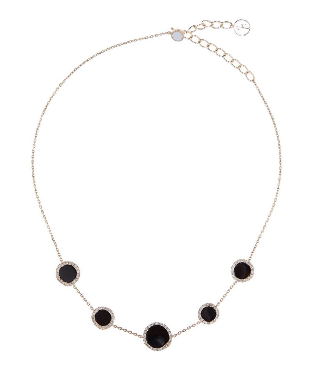 Anissa Kermiche Gold Belle De Nuit Diamond And Onyx Agate Choker Necklace In Black