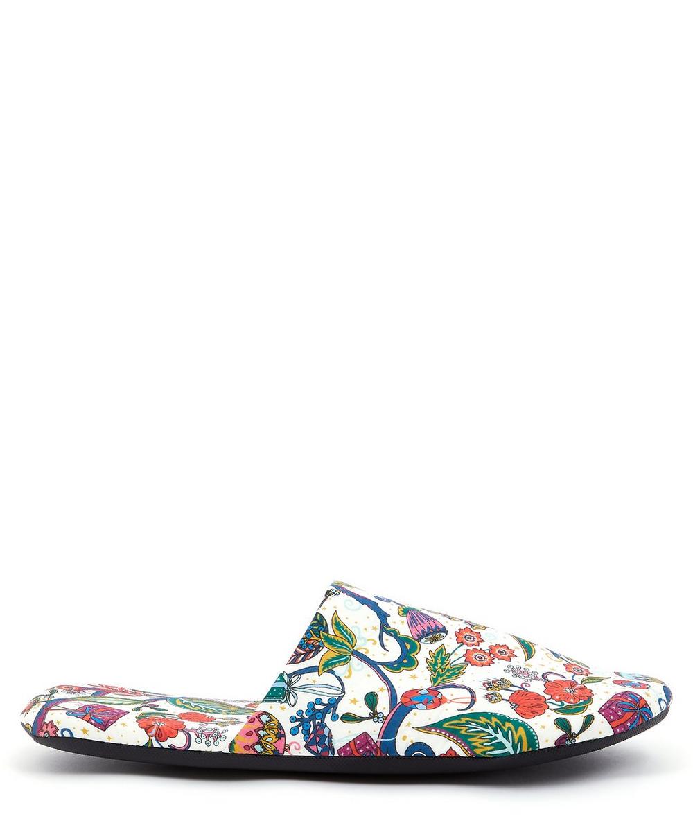 Liberty London Jeweltopia Tawn Lawn' Cotton Travel Slippers In White