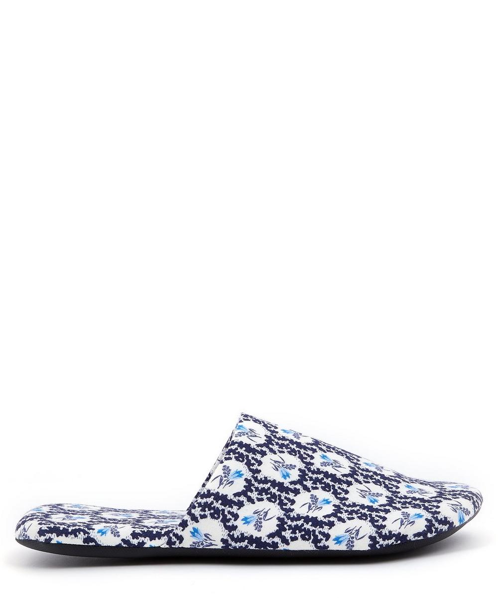 Liberty London Eleonora Tawn Lawn' Cotton Travel Slippers In Navy