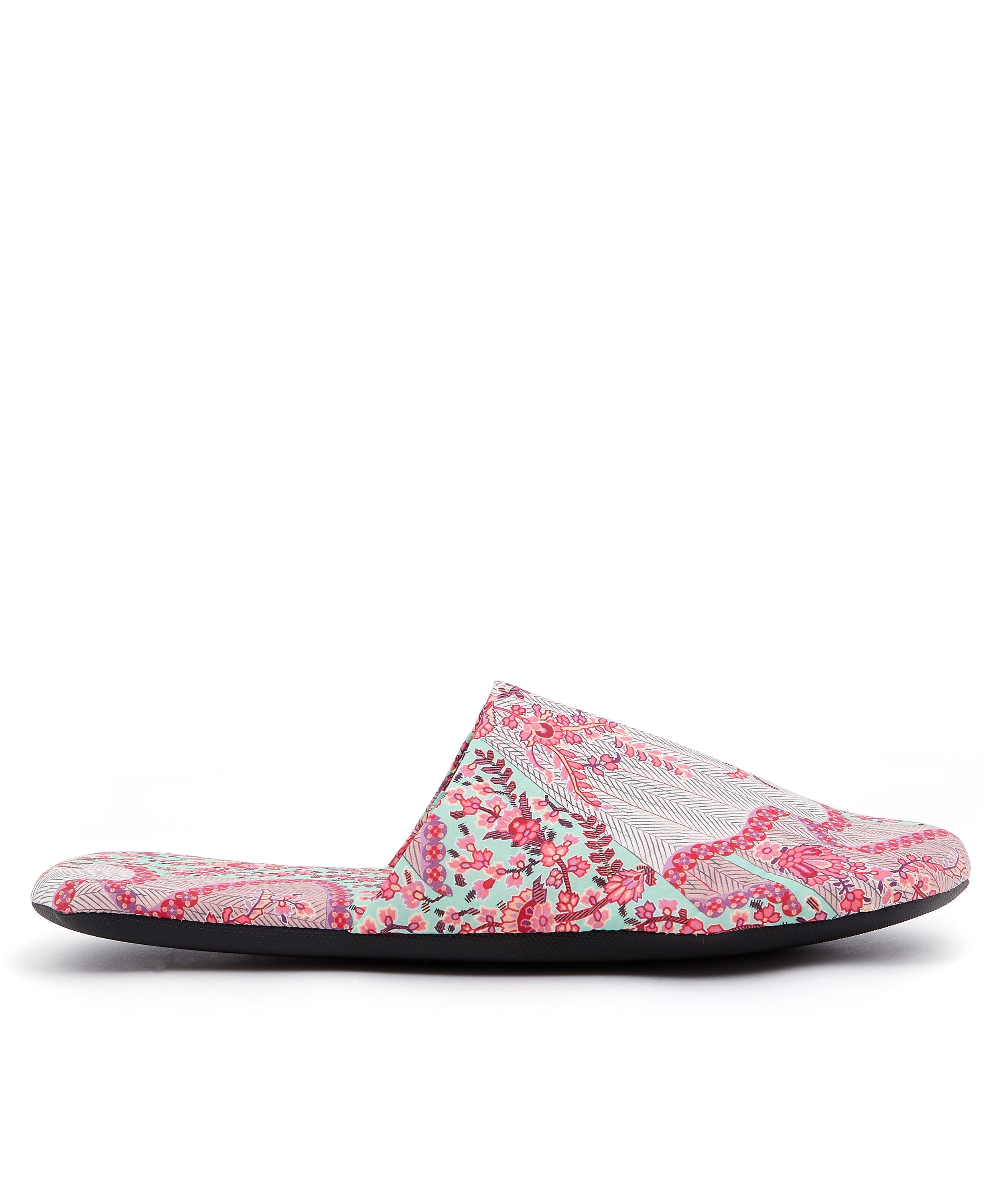 Liberty London Dora Tawn Lawn' Cotton Travel Slippers In Pink