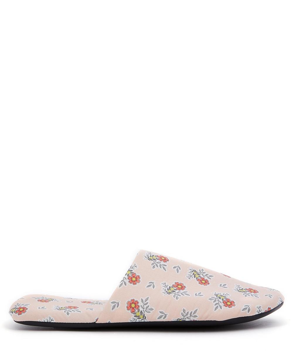 Liberty London Poppy Florence Tawn Lawn' Cotton Travel Slippers In Coral