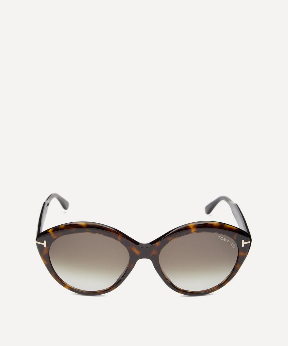 Tom Ford Acetate Oval Sunglasses In Brown