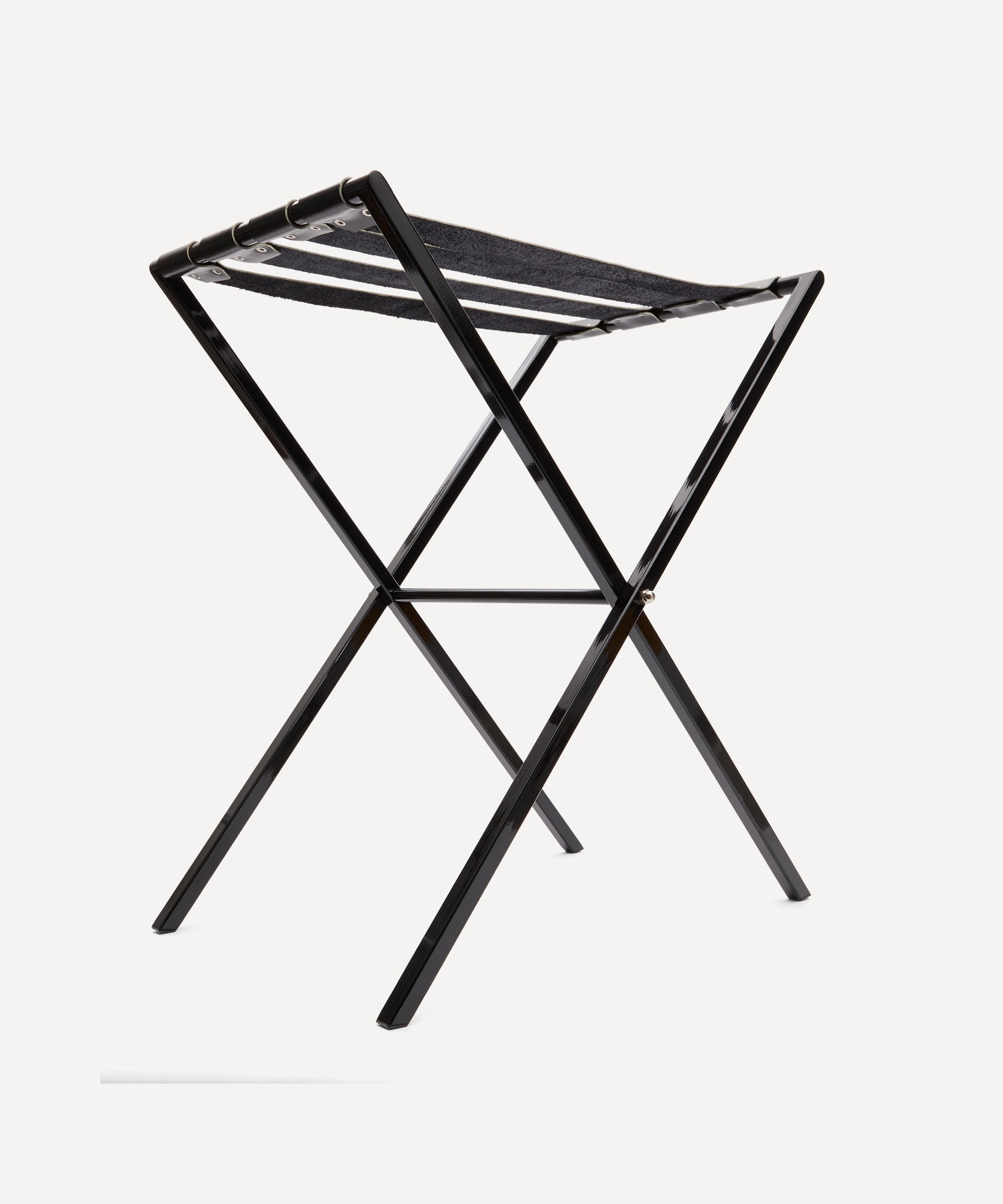 Shop Fornasetti Iron And Leather Tray Holder In Black And White