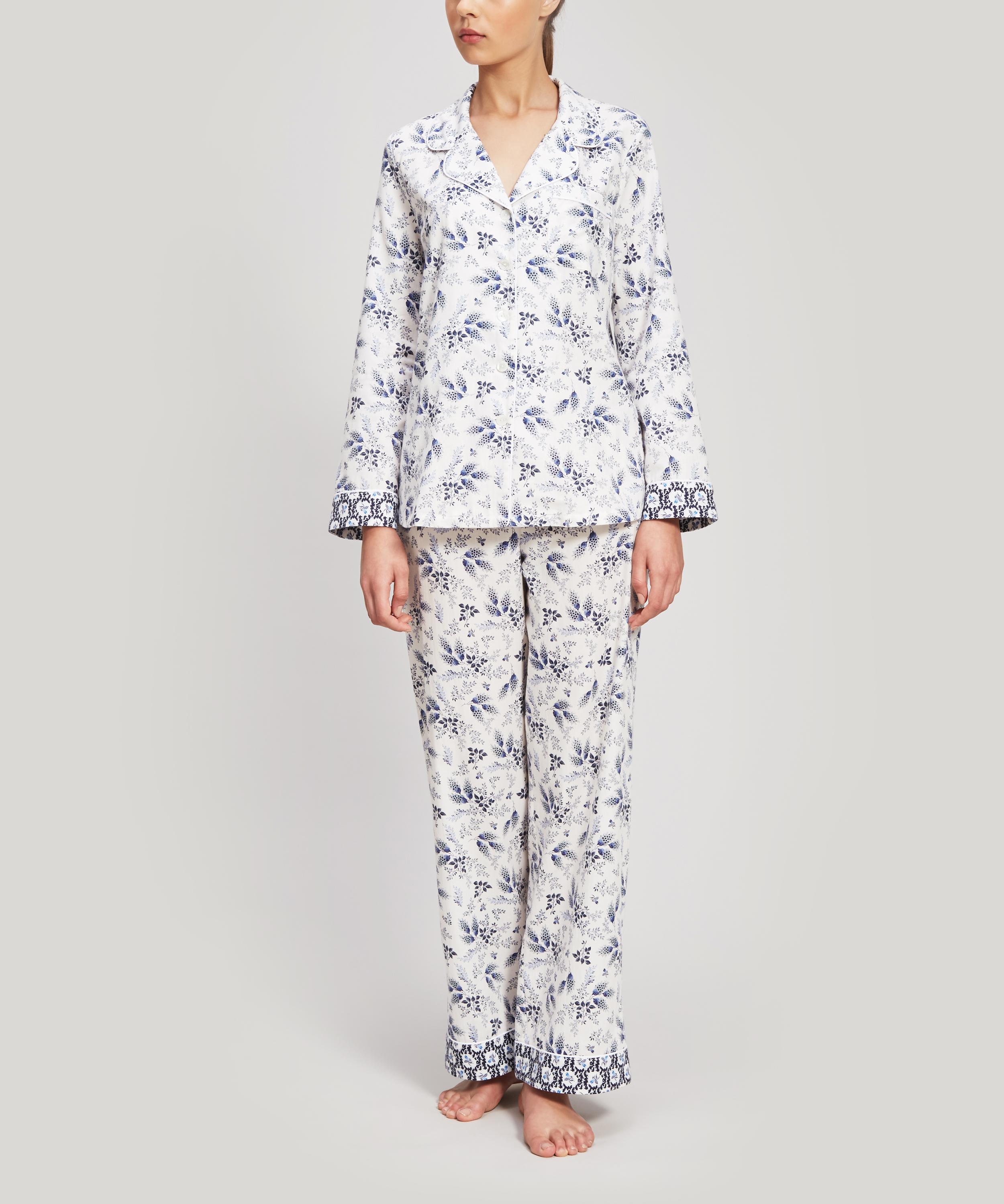 Liberty London Dorothea And Eleonora Brushed Cotton Pyjama Set In Cream