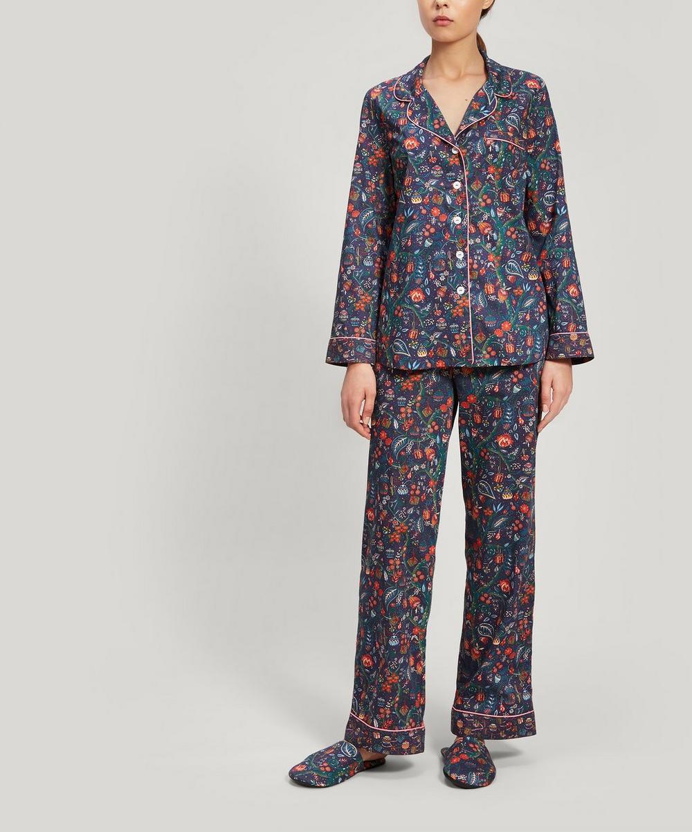 Liberty London Jeweltopia And House Of Gifts Tana Lawn' Cotton Pyjama Set In Navy