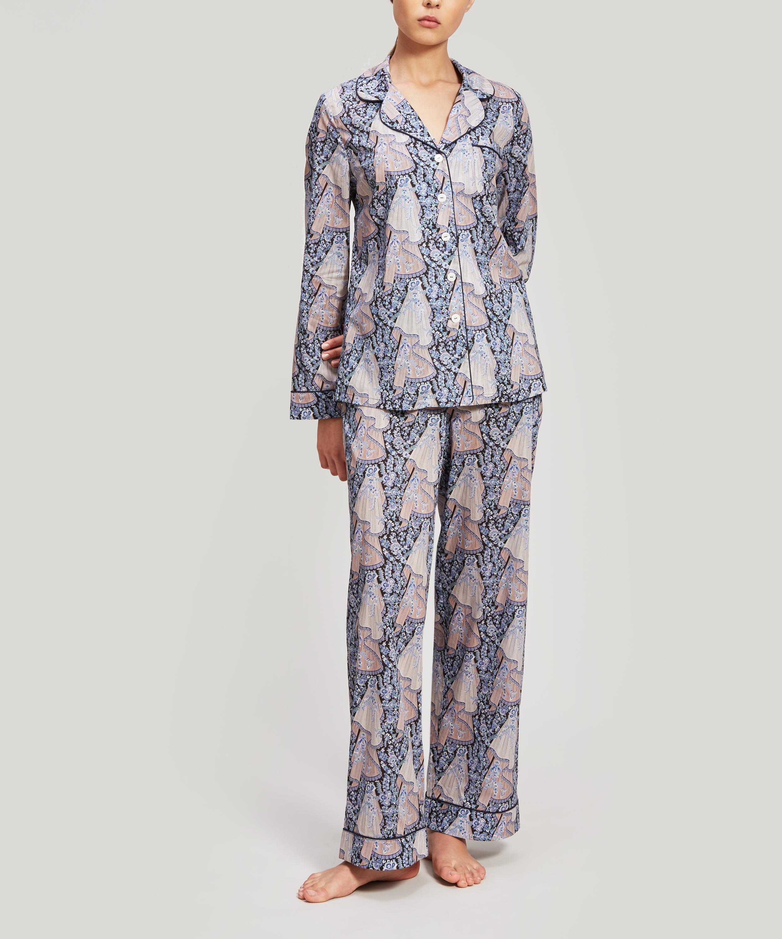 Liberty London Dora Tana Lawn' Cotton Pyjama Set In Blue