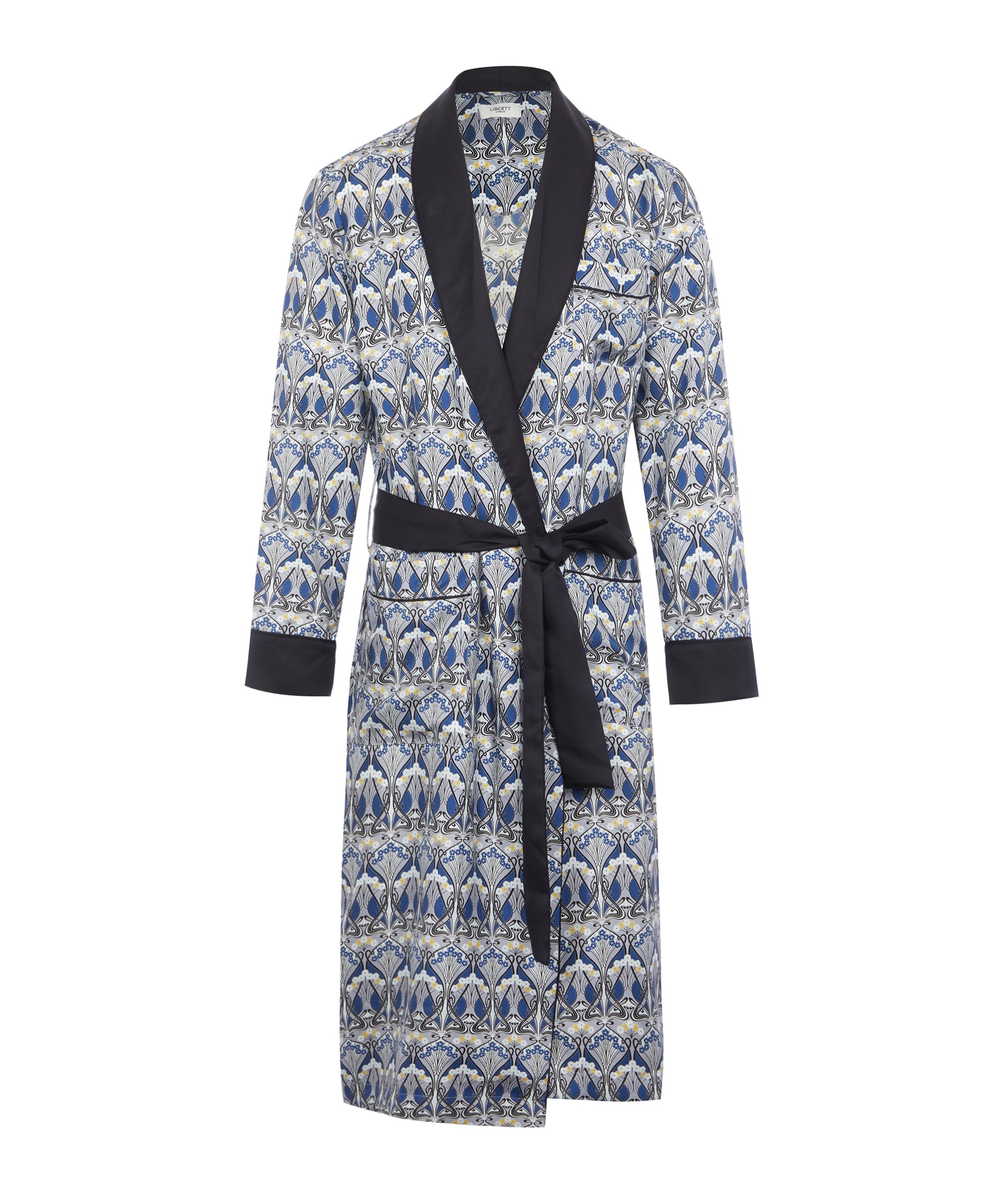 Liberty London Ianthe Silk Satin Robe In Blue | ModeSens