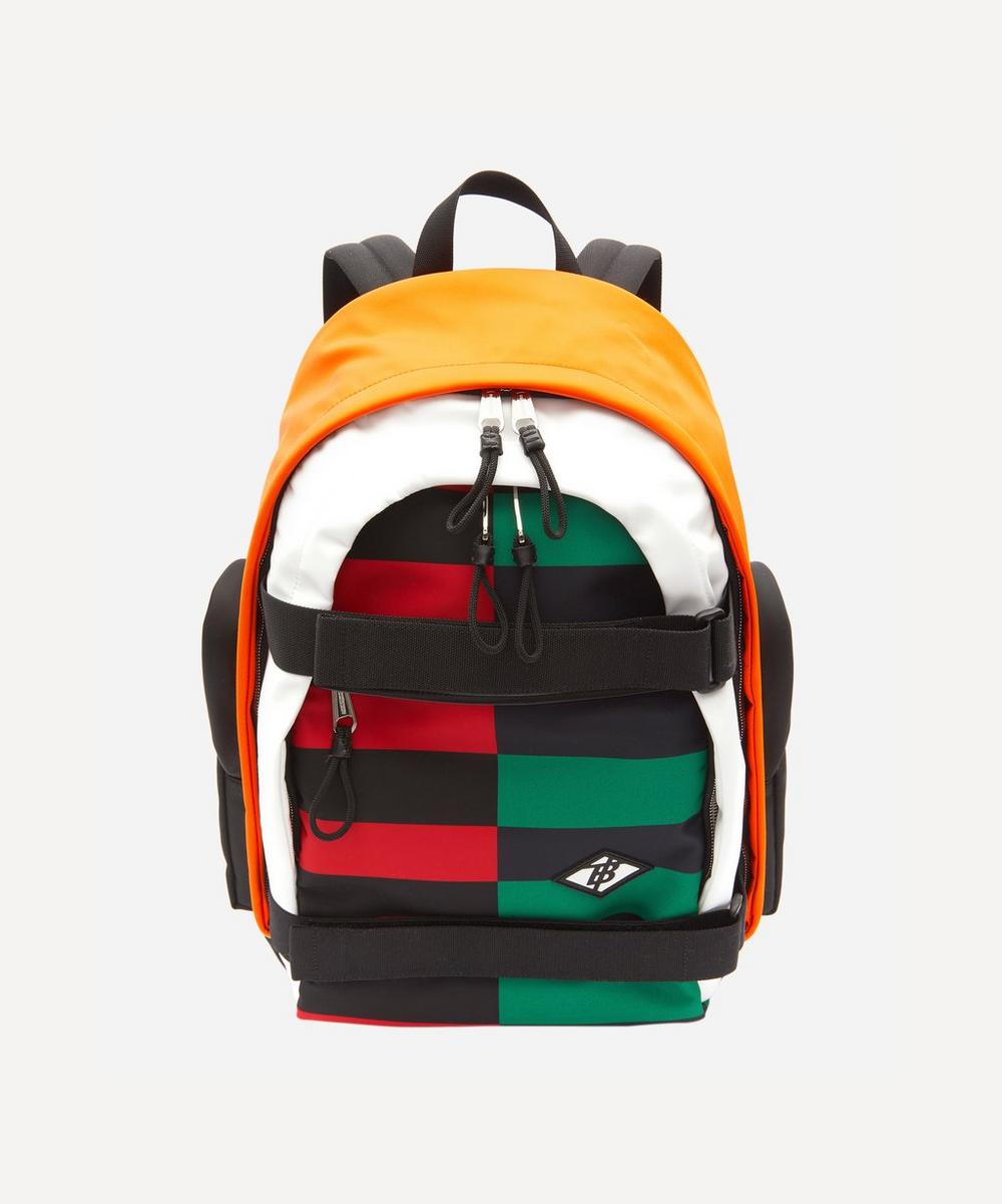 Burberry Large Colour-block Econyl Nevis Backpack In Military Red Green