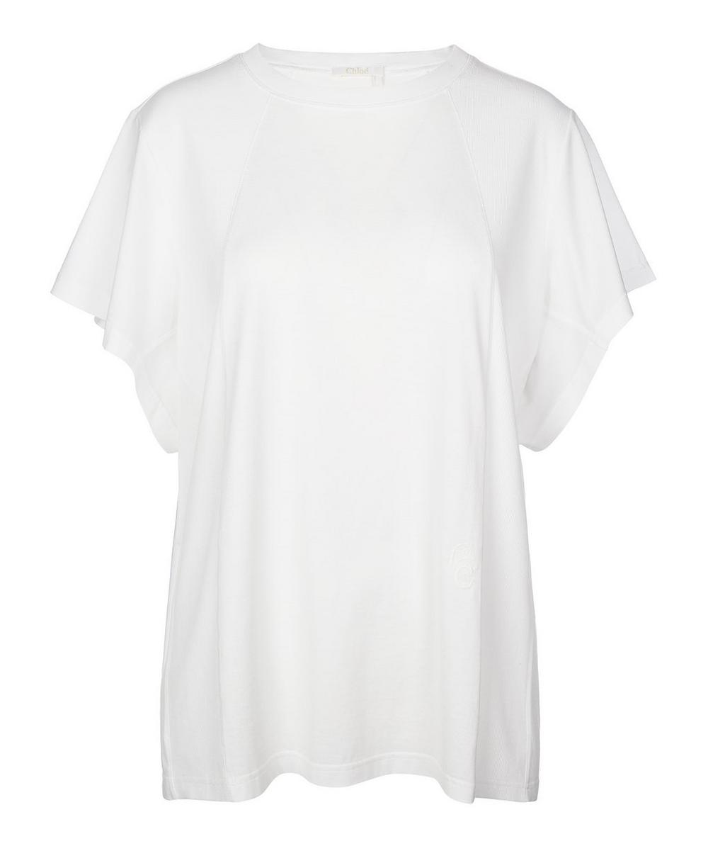 Chloé Oversized Embroidered Cotton Jersey T-shirt In White