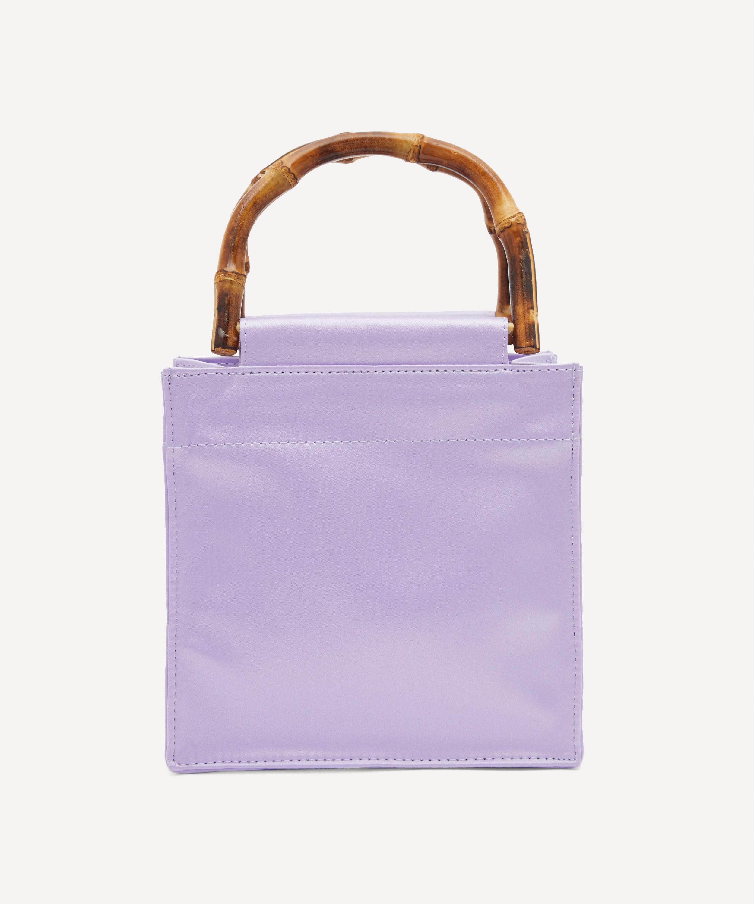 Hai Bamboo Handle Silk Bag In Lilac