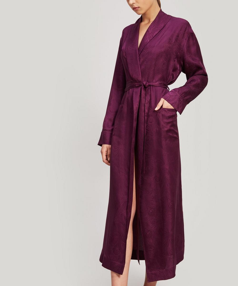 Liberty London Hera Silk Jacquard Robe In Purple
