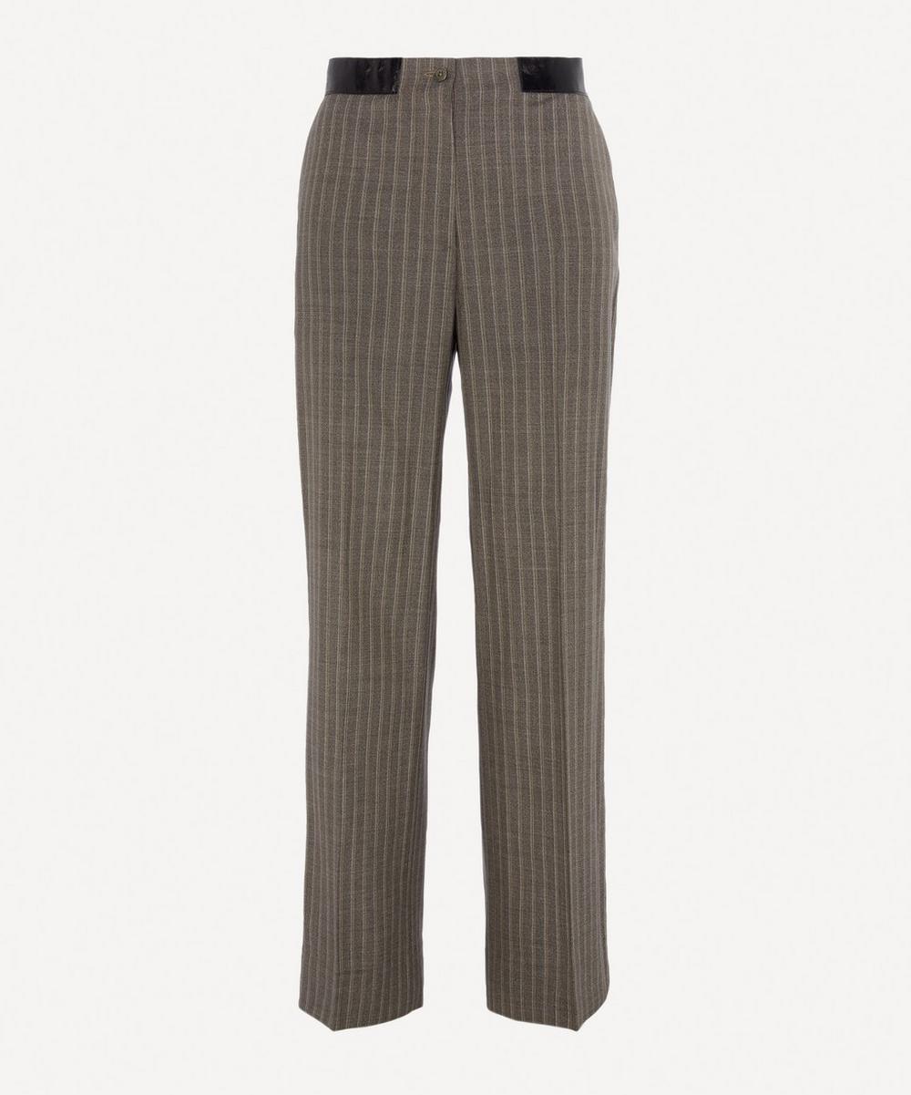 Our Legacy Pinstripe Cross Over Wool Trousers In Mayfair Pinstripe