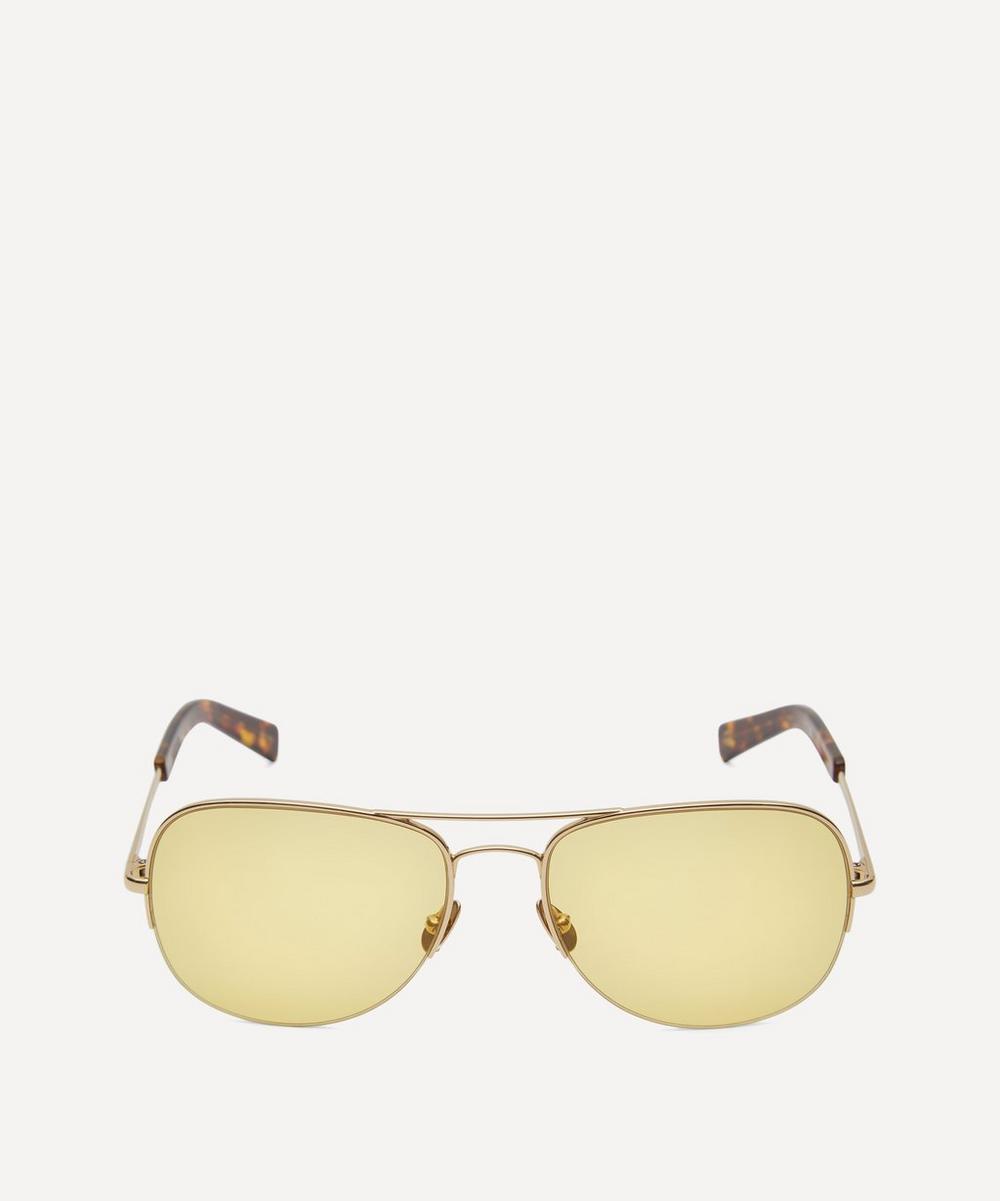 Noodge Gold-Tone Metal Aviator Sunglasses