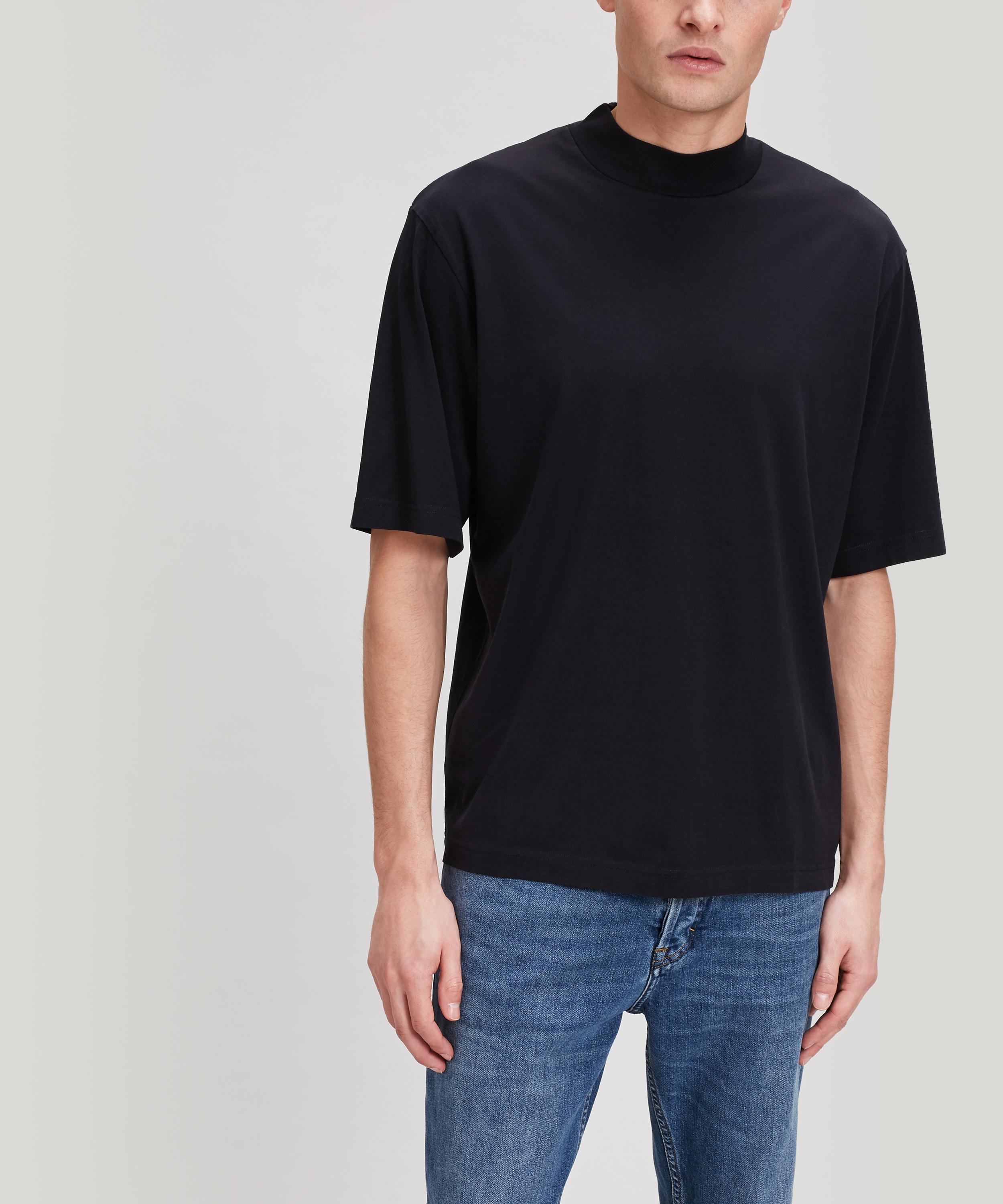Acne Studios Esco Pink Label Mock Neck T-shirt In Black ModeSens