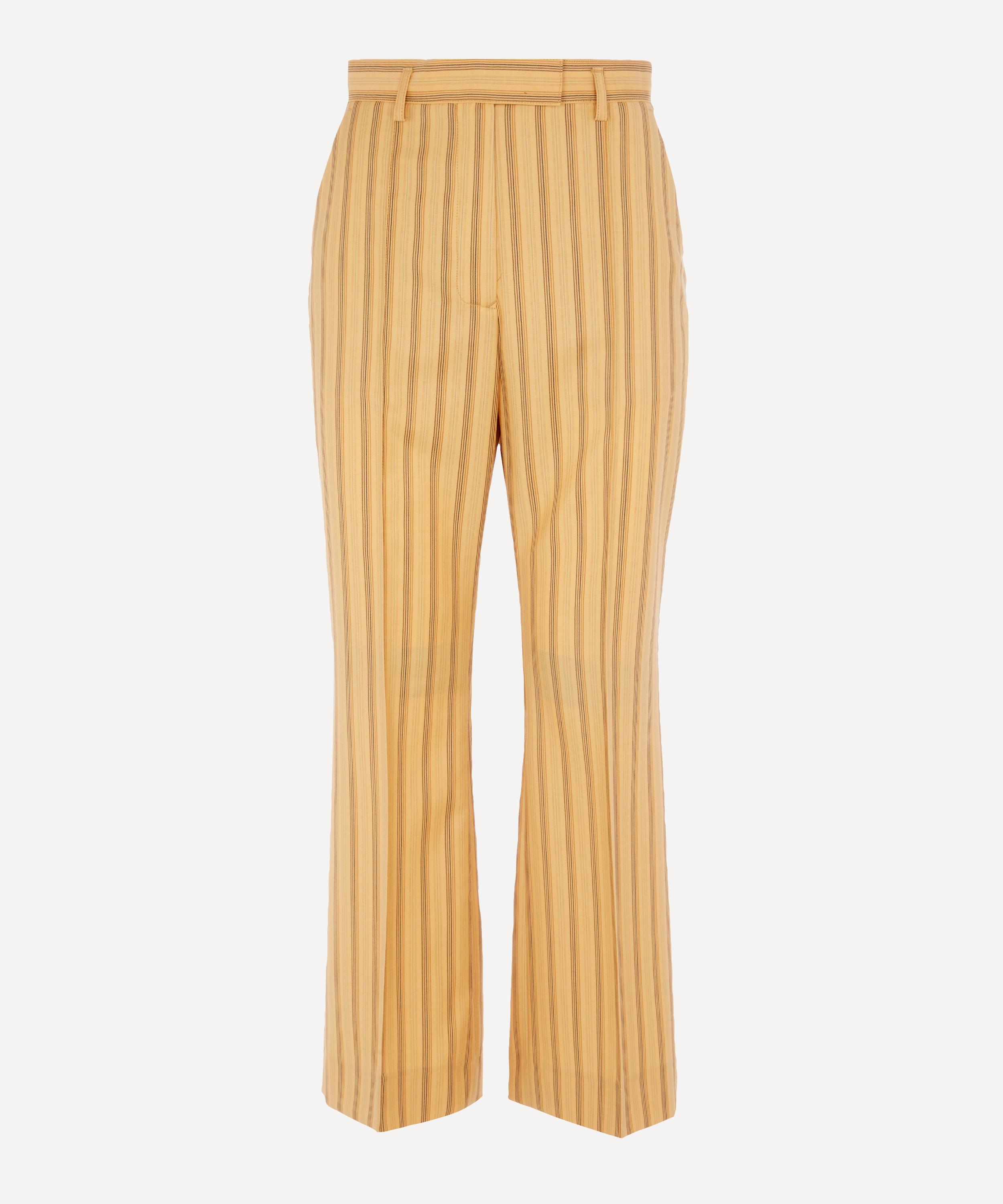 yellow pinstripe pants