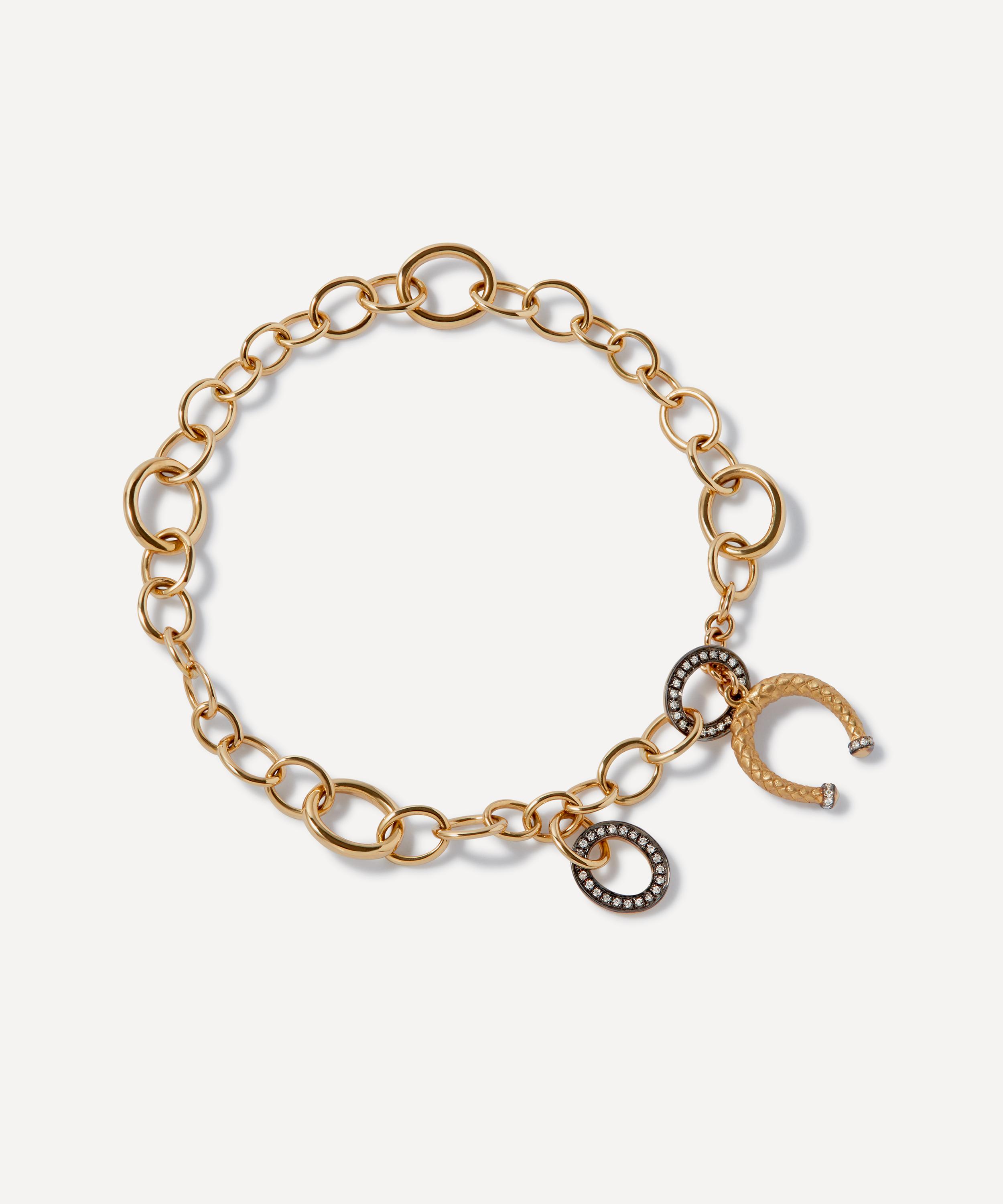 ANNOUSHKA X THE VAMPIRE'S WIFE 18CT GOLD DIAMOND CHARM BRACELET,000643250