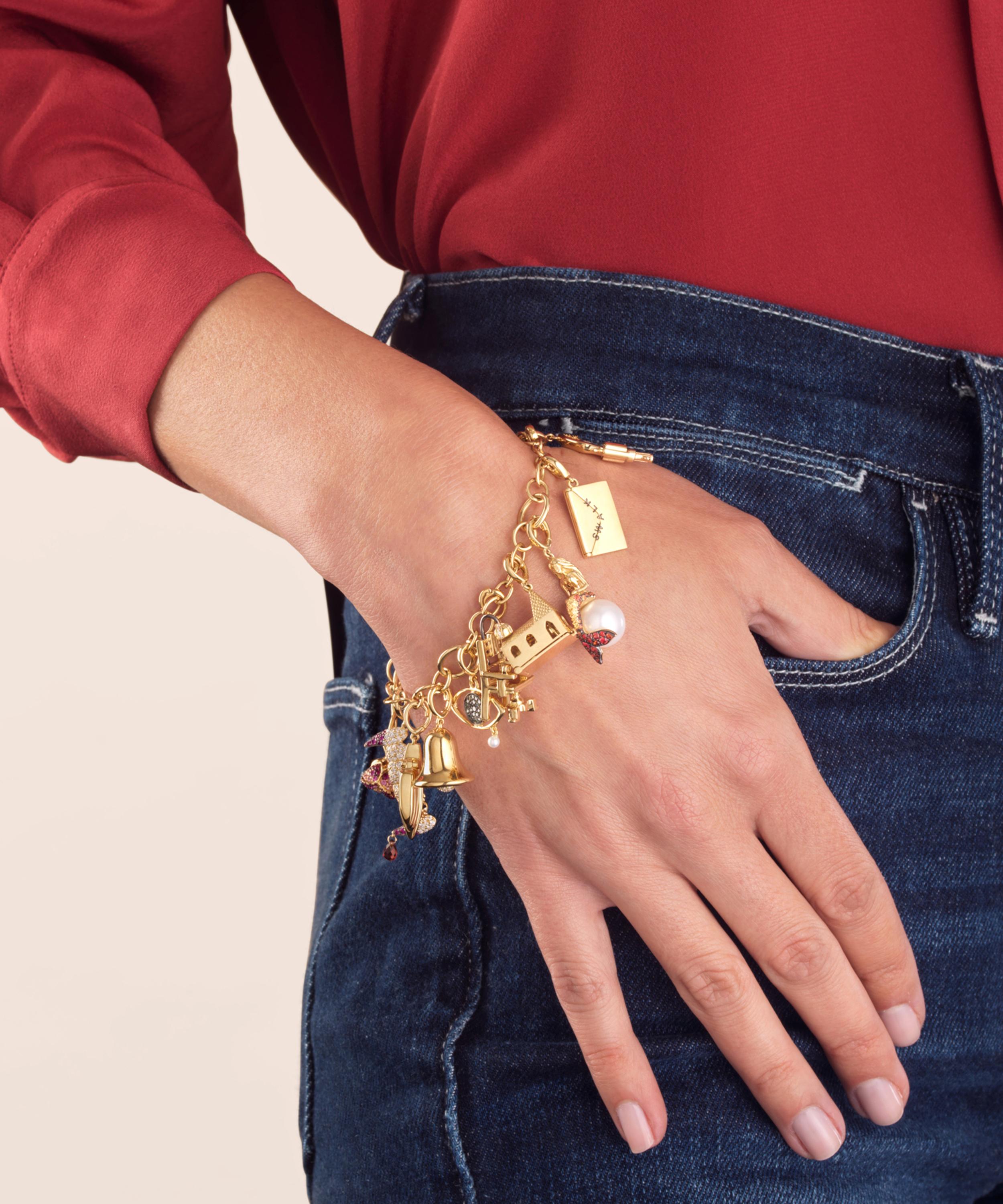 Annoushka X The Vampire's Wife 18ct Gold Diamond Charm Bracelet In Gold