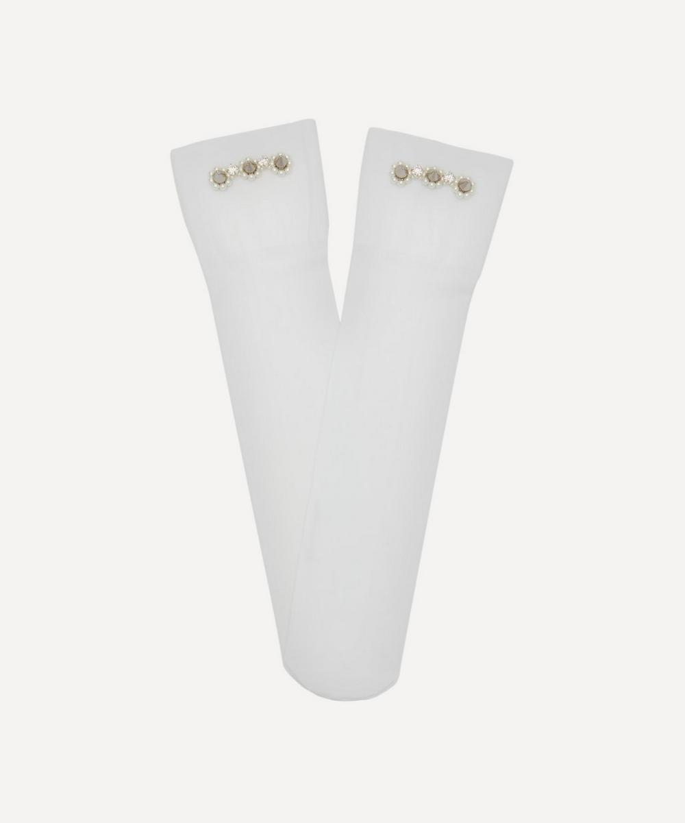 Simone Rocha Embellished Nylon Socks In White
