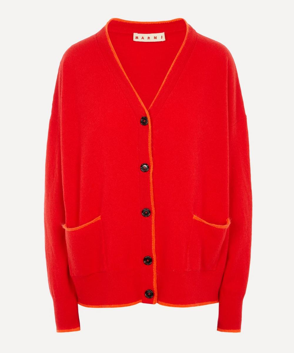 Marni Mohair-blend Cardigan In Red