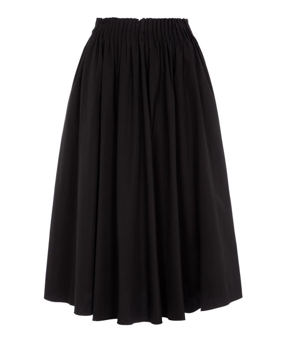 Marni Pleated Cotton-poplin Skirt In Black