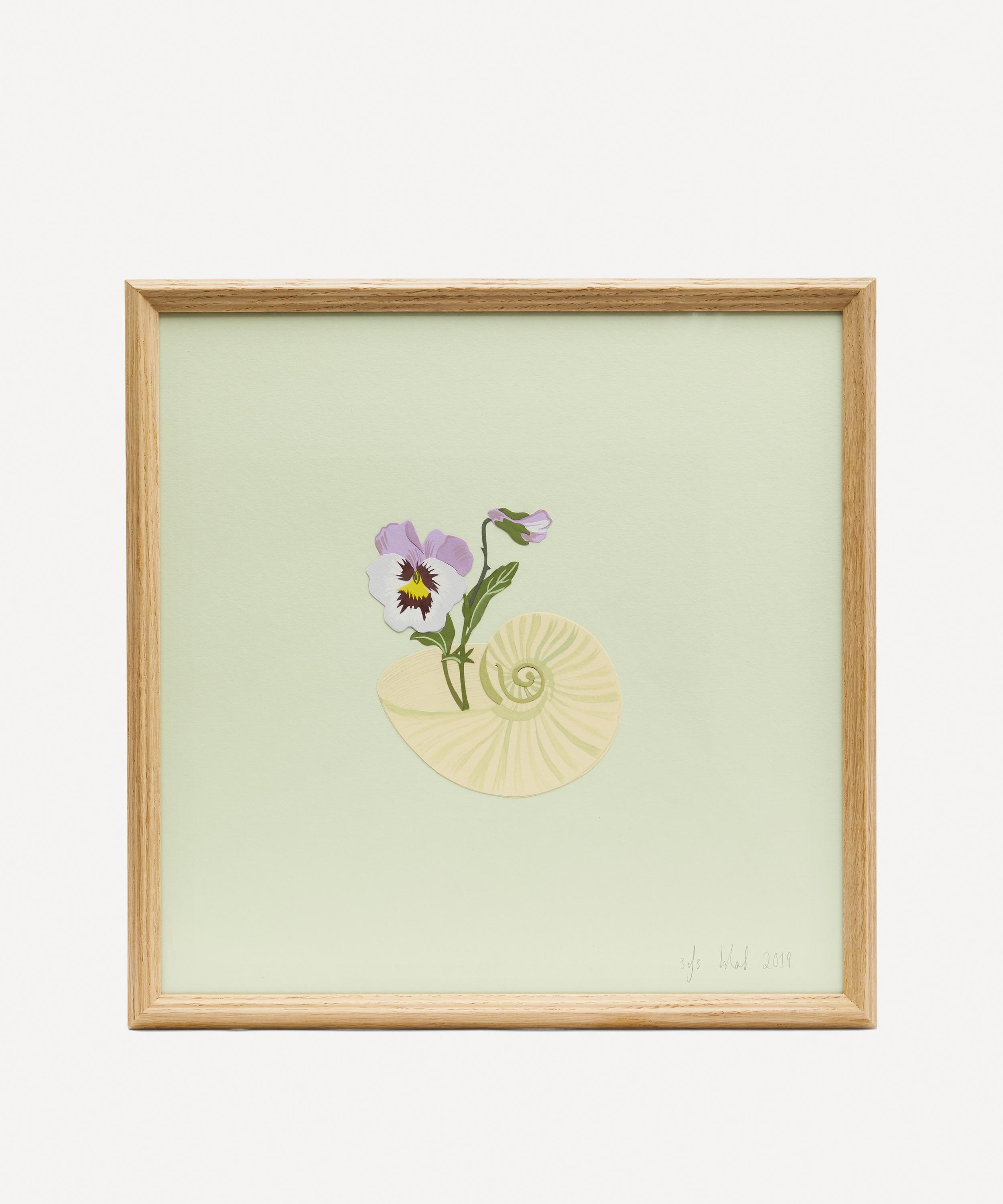 Pansy and Shell Framed Artwork