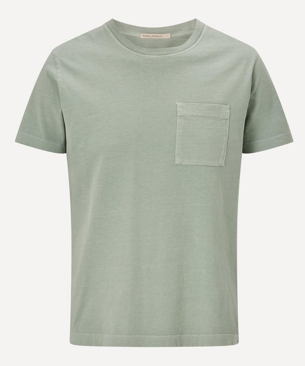 Nudie Jeans Roy One Pocket T-shirt In Pale Green