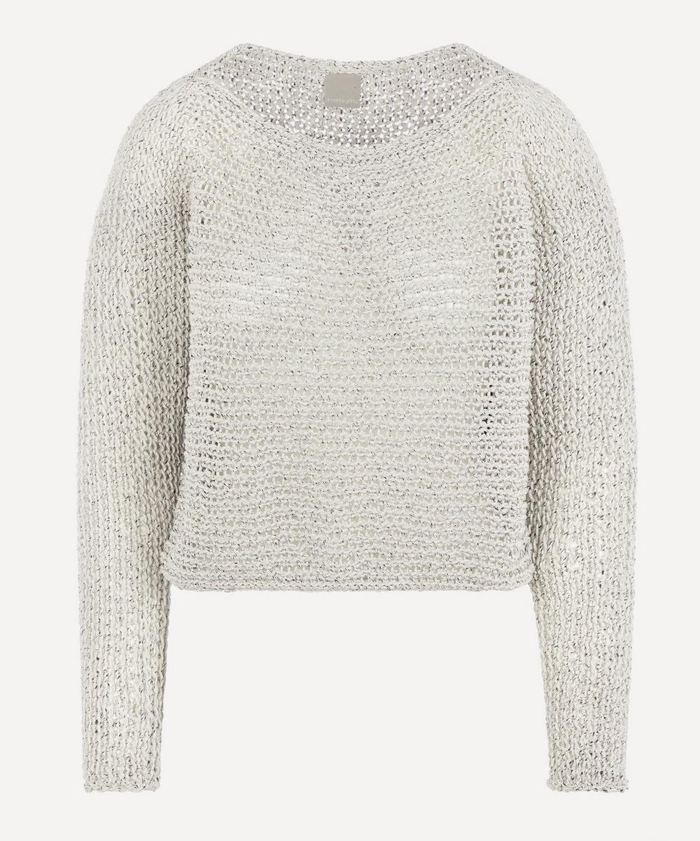 Annette G Bell Open Weave Knitted Jumper In Ice