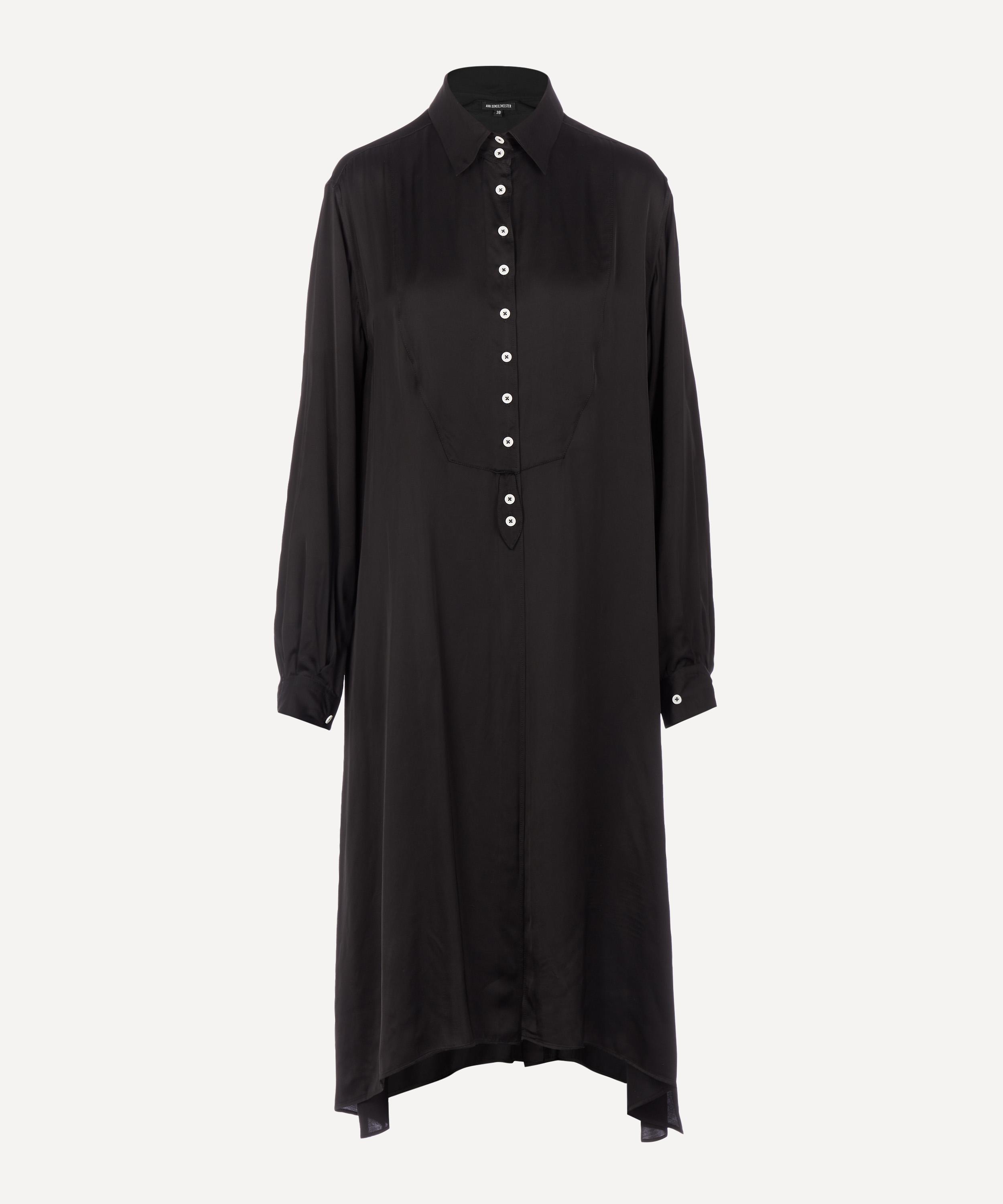 ANN DEMEULEMEESTER SATIN BIB SHIRT-DRESS,000644334