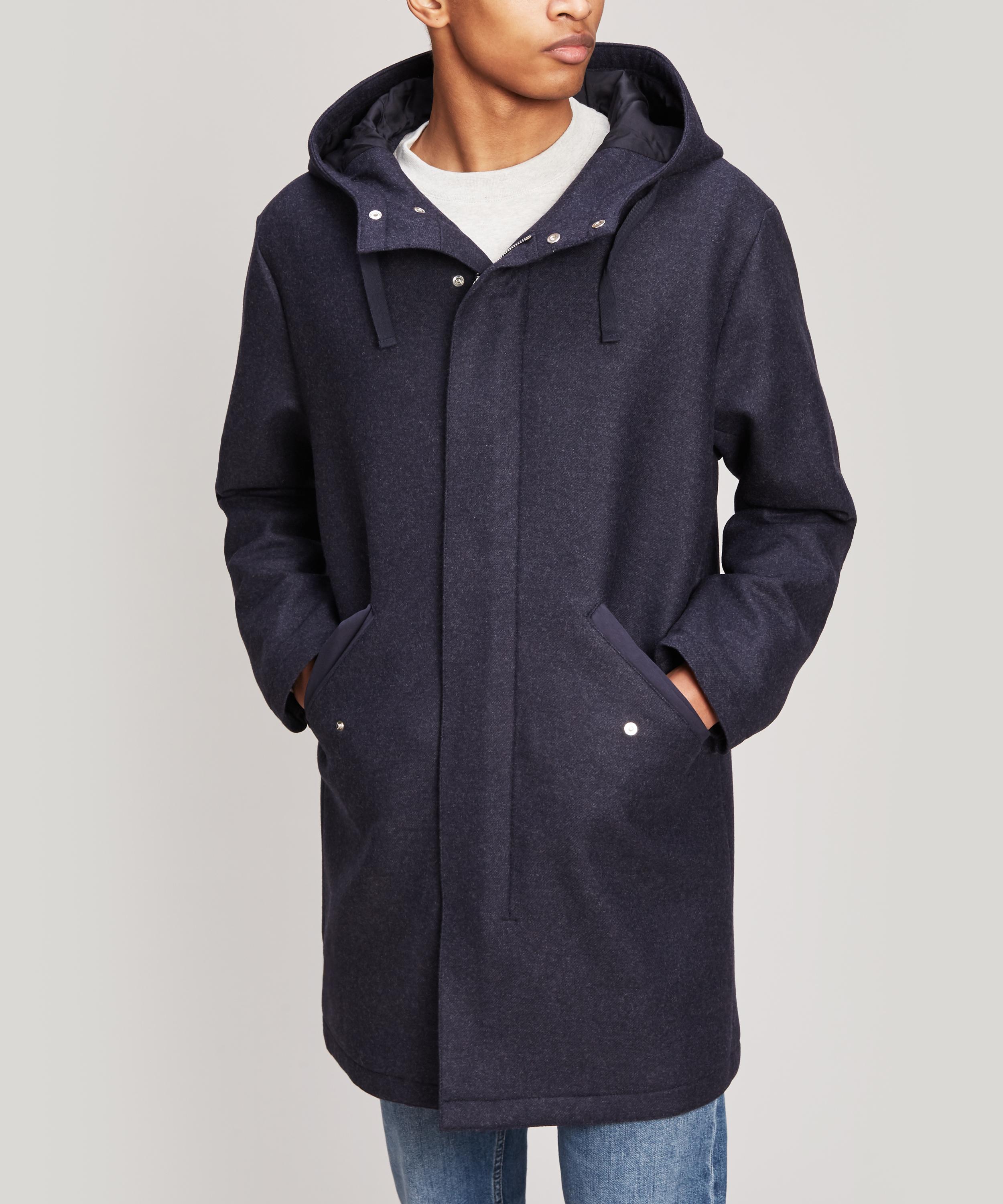APC BENOIT WOOL-BLEND PARKA COAT