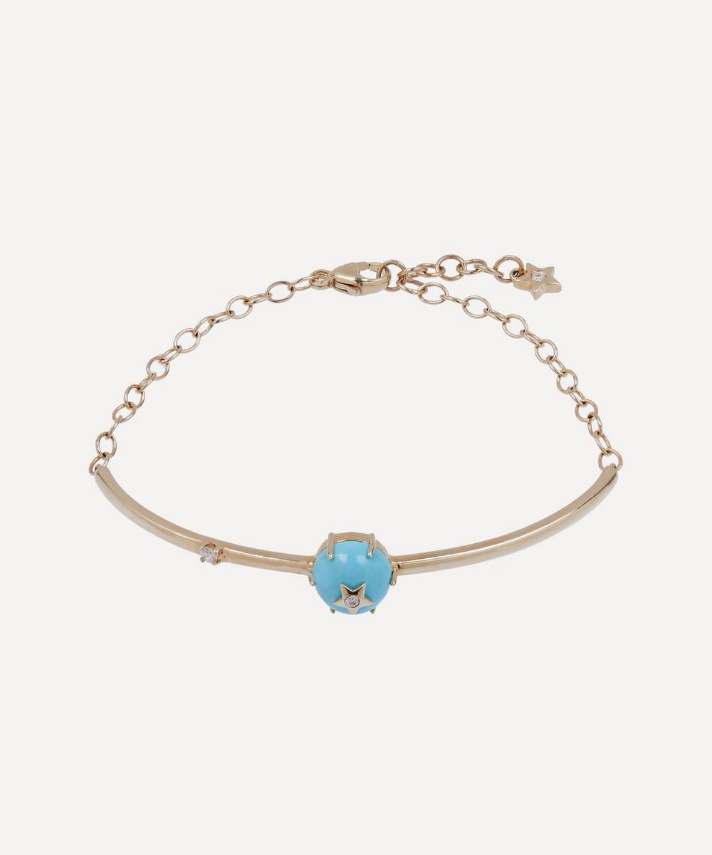 Andrea Fohrman Gold Mini Cosmo Turquoise And Diamond Bracelet