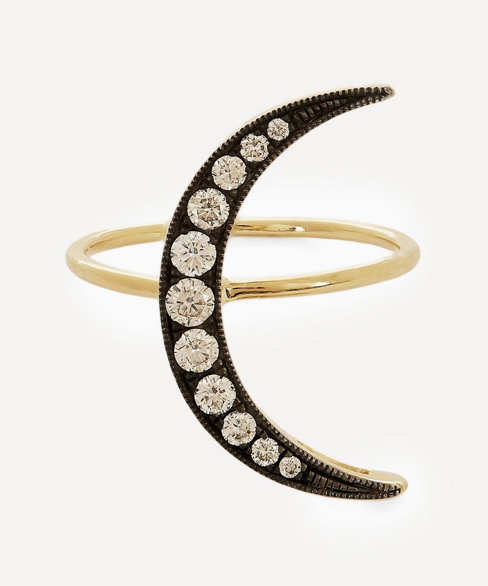 Andrea Fohrman Gold Medium Luna Diamond Ring