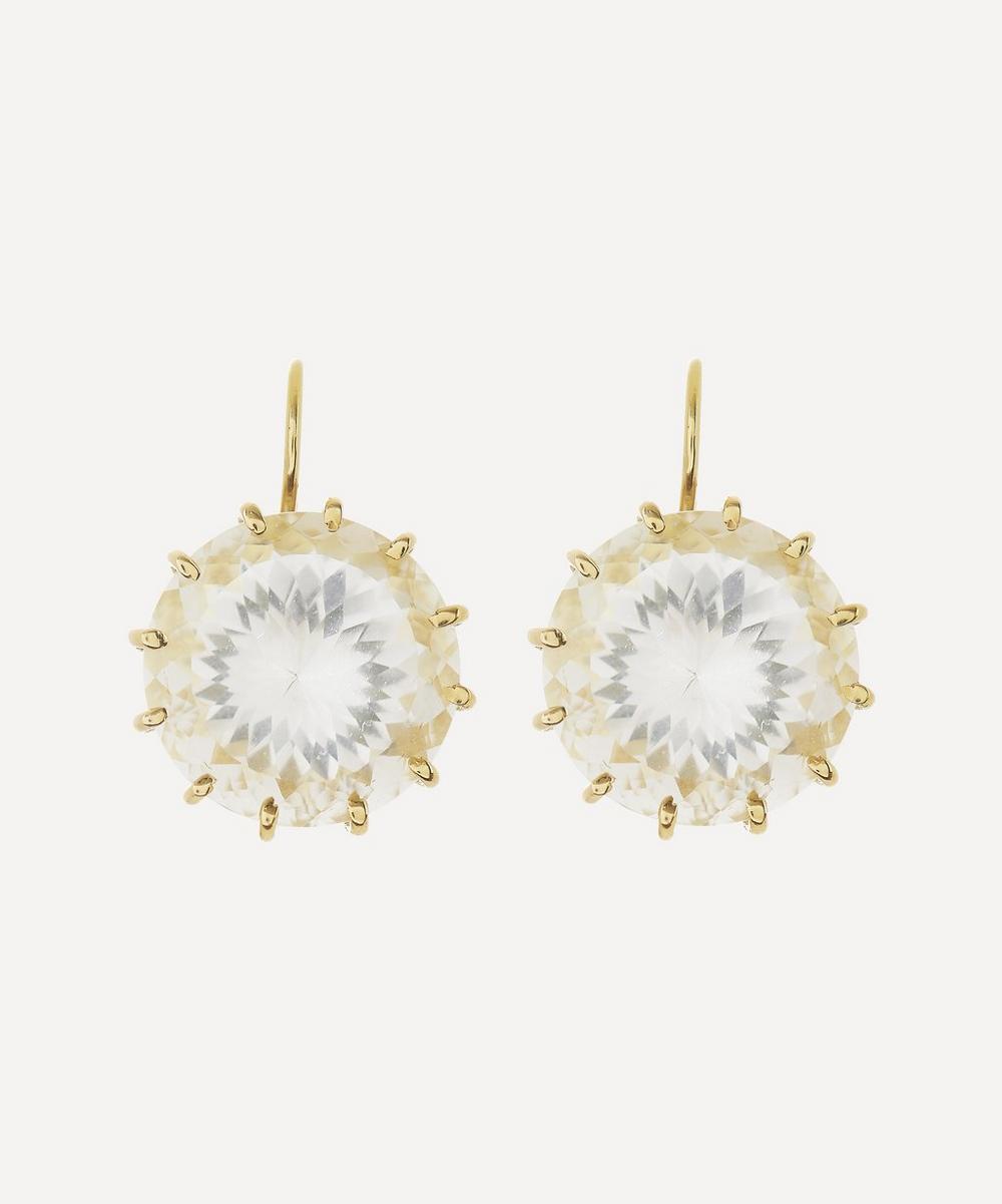 Andrea Fohrman Gold Rock Crystal Drop Earrings