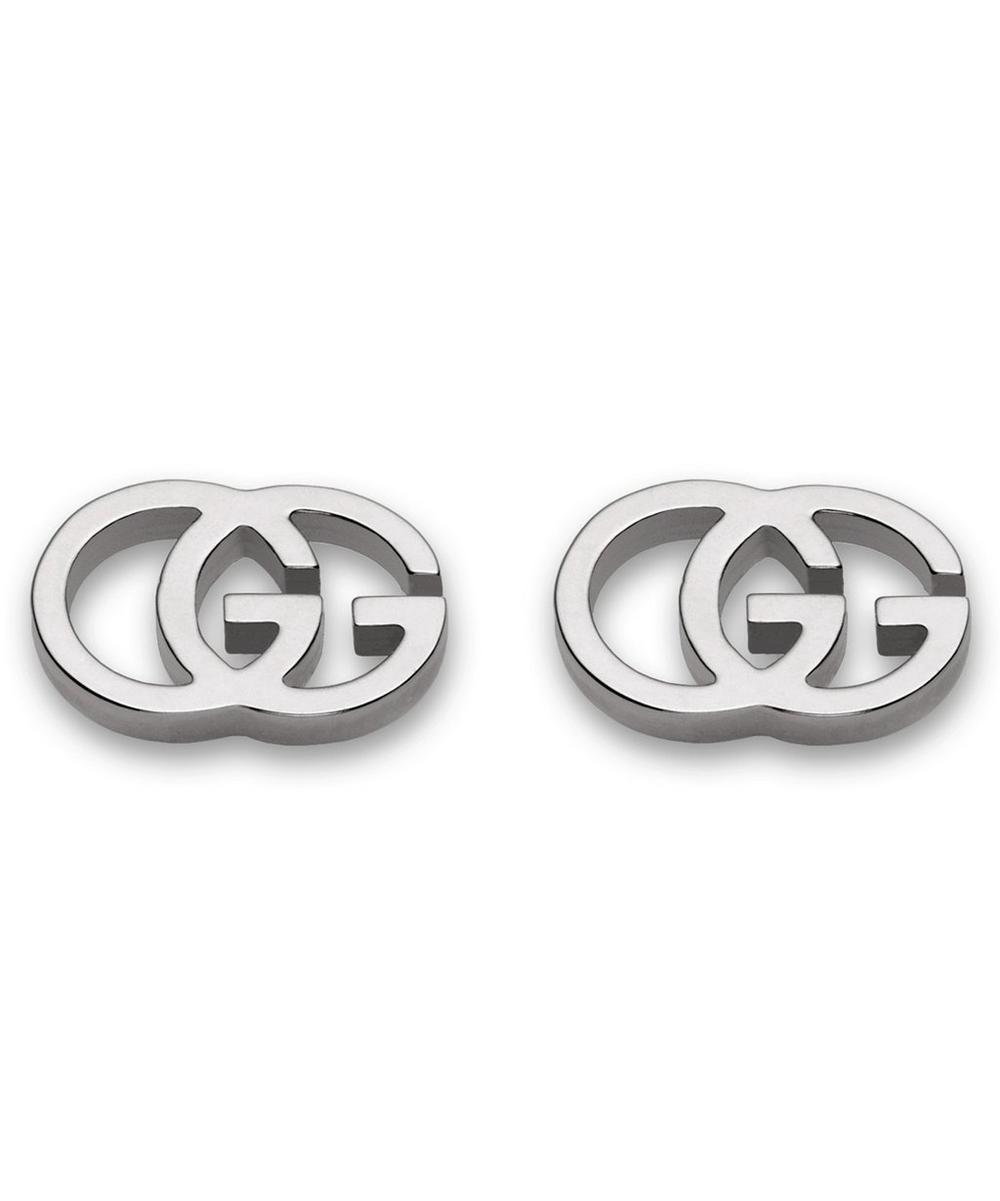 Gucci White Gold Gg Tissue Stud Earrings